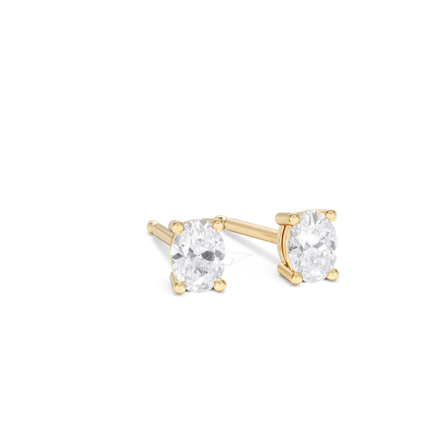 Naomi Oval Cut Lab Diamond Stud Earrings 0.50ct H/SI in 9K Gold - Image 15