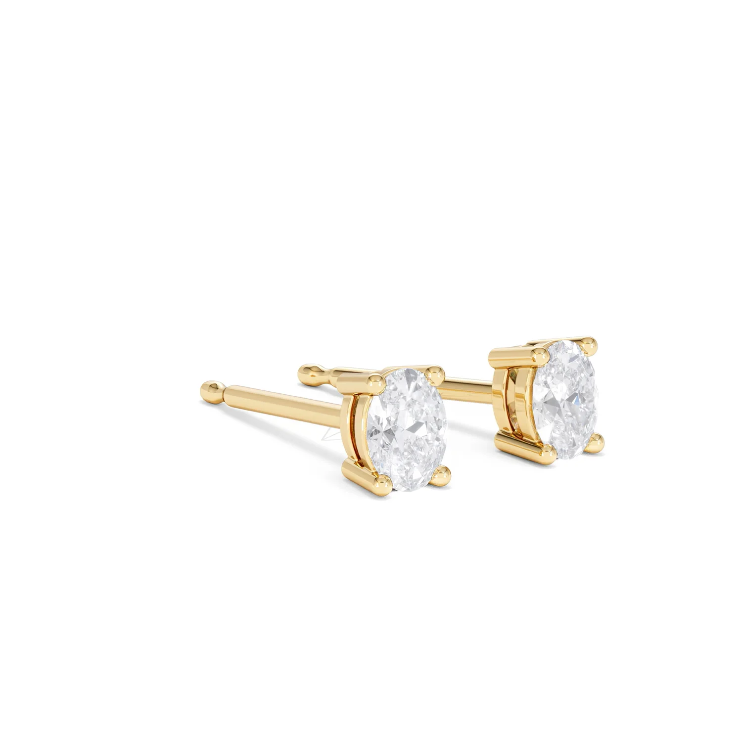 Naomi Oval Cut Lab Diamond Stud Earrings 0.50ct H/SI in 9K Gold - Image 19