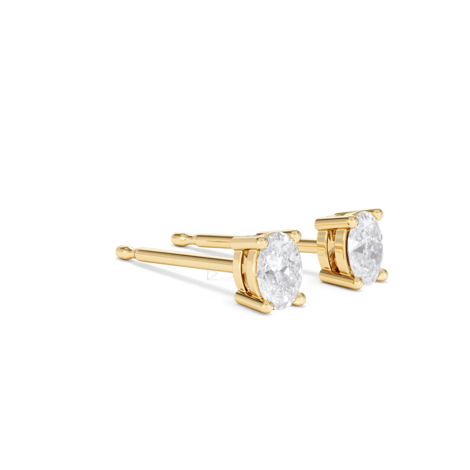 Naomi Oval Cut Lab Diamond Stud Earrings 0.50ct H/SI in 9K Gold - Image 21