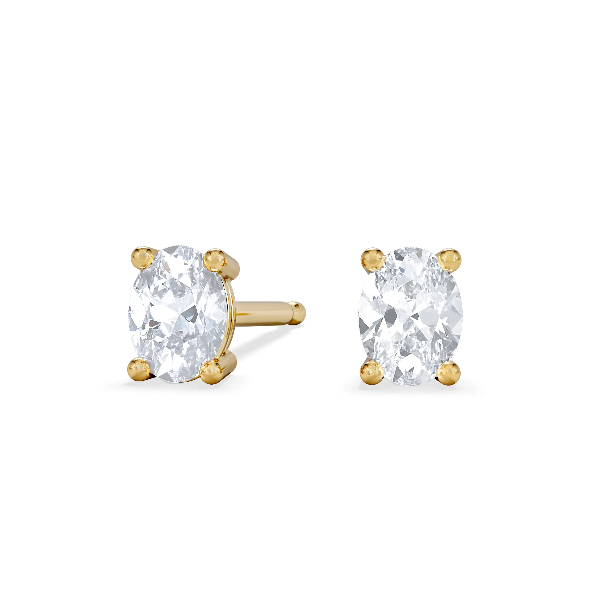 Naomi Oval Cut Lab Diamond Stud Earrings 0.50ct H/SI in 9K Gold - Image 3