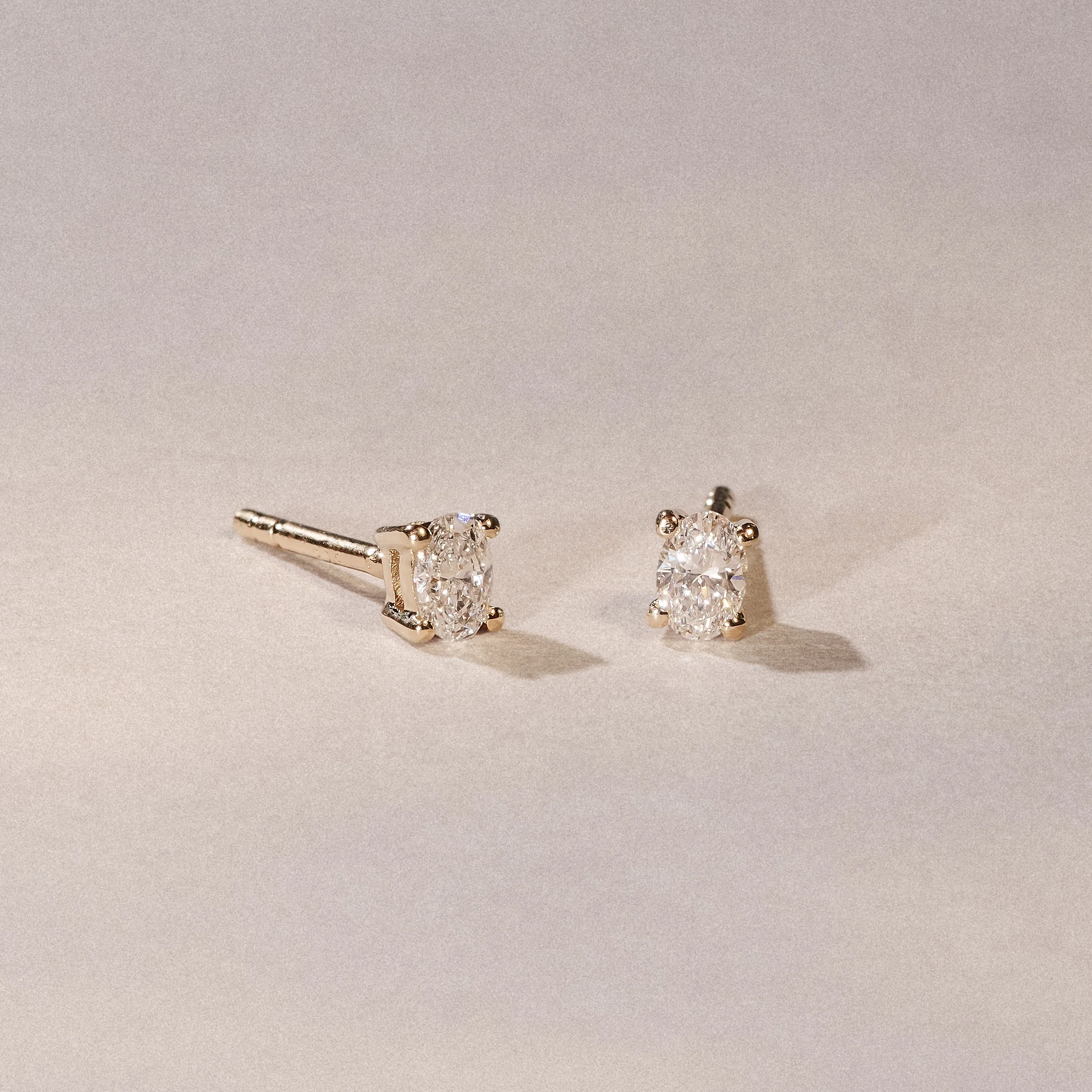 Naomi Oval Cut Lab Diamond Stud Earrings 0.50ct H/SI in 9K Gold - Image 7