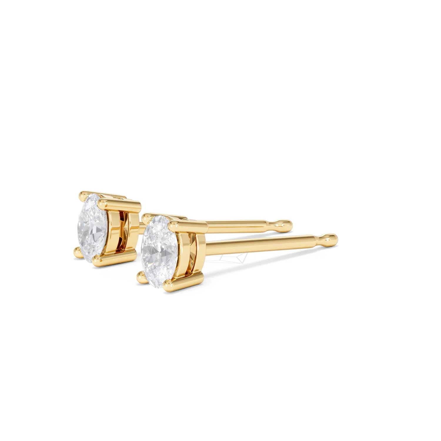 Naomi Oval Cut Lab Diamond Stud Earrings 0.50ct H/SI in 9K Gold - Image 79