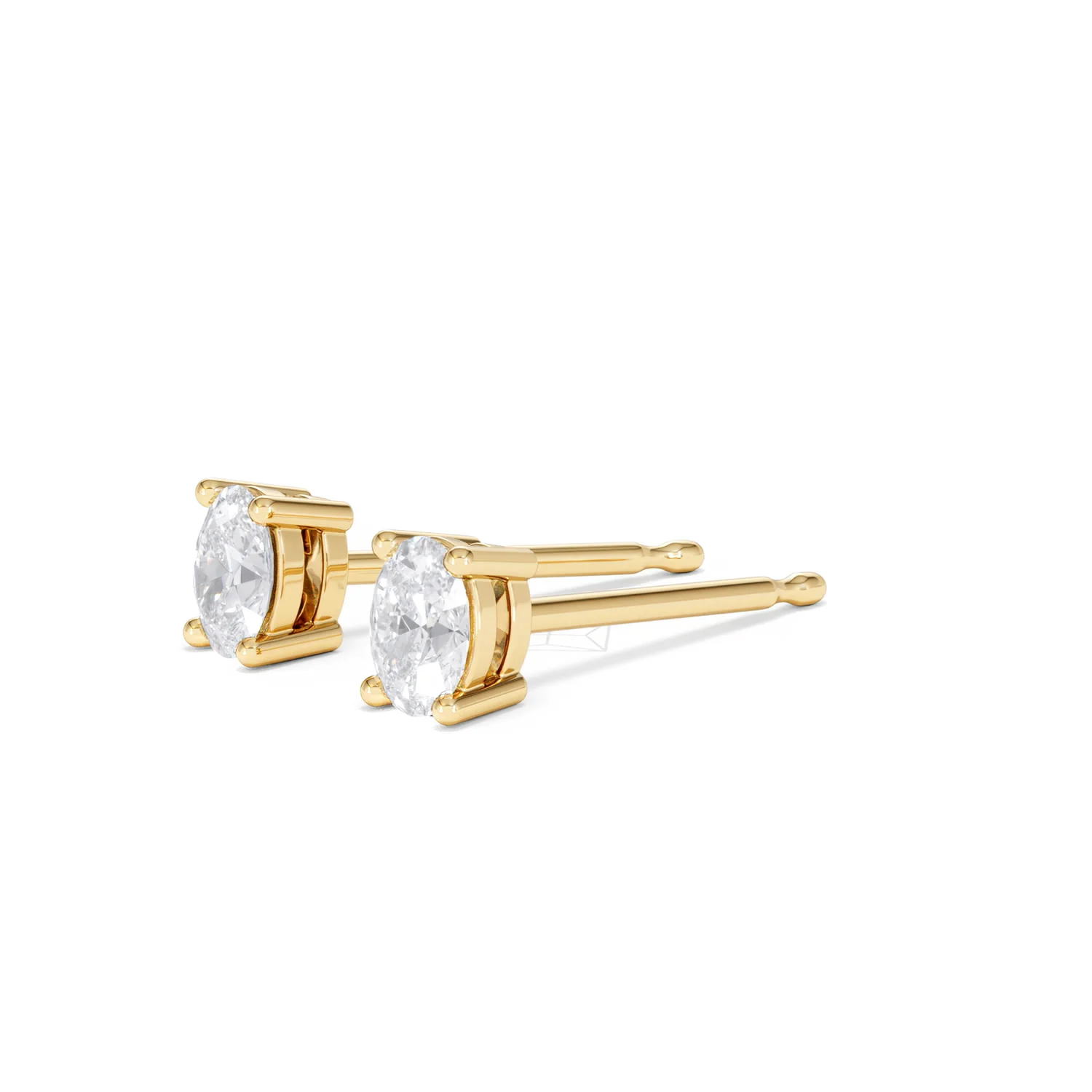Naomi Oval Cut Lab Diamond Stud Earrings 0.50ct H/SI in 9K Gold - Image 80