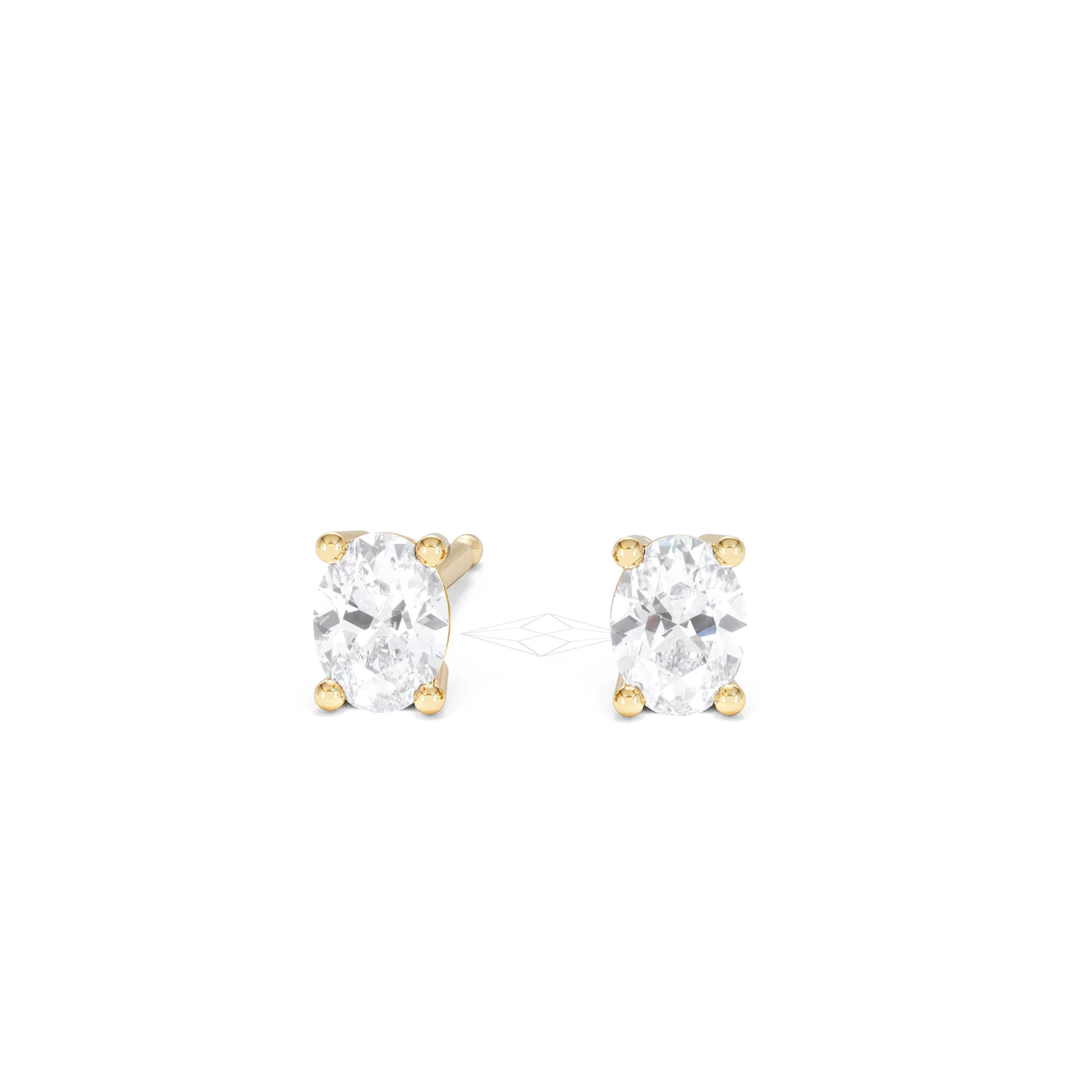 Naomi Oval Cut Lab Diamond Stud Earrings 0.50ct H/SI in 9K Gold - Image 90