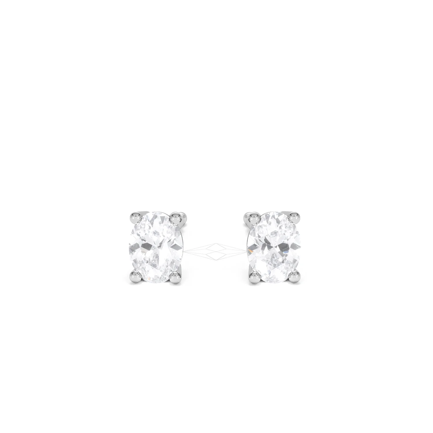 Naomi Oval Cut Lab Diamond Stud Earrings 0.50ct H/SI in 9K White Gold - Image 10