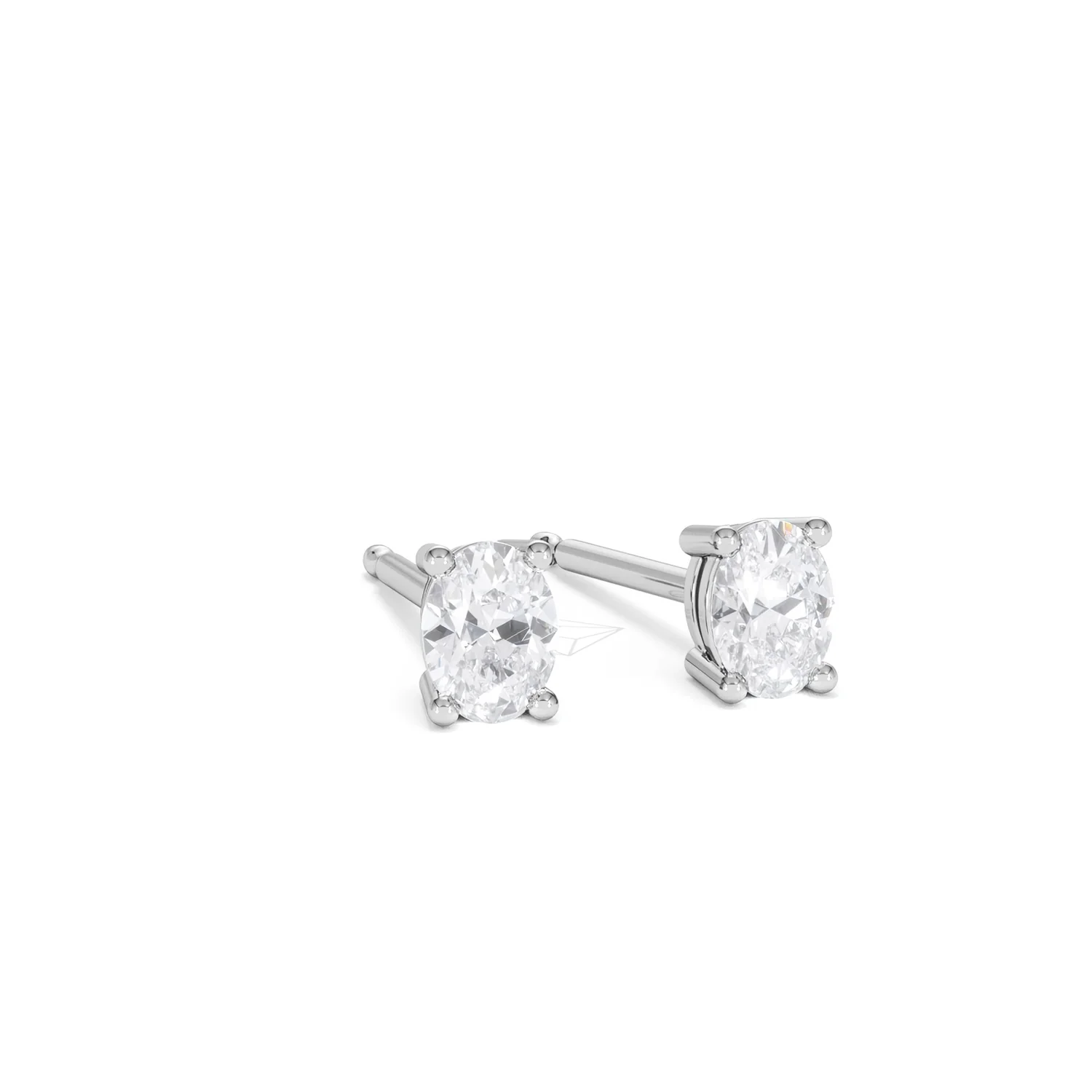 Naomi Oval Cut Lab Diamond Stud Earrings 0.50ct H/SI in 9K White Gold - Image 14