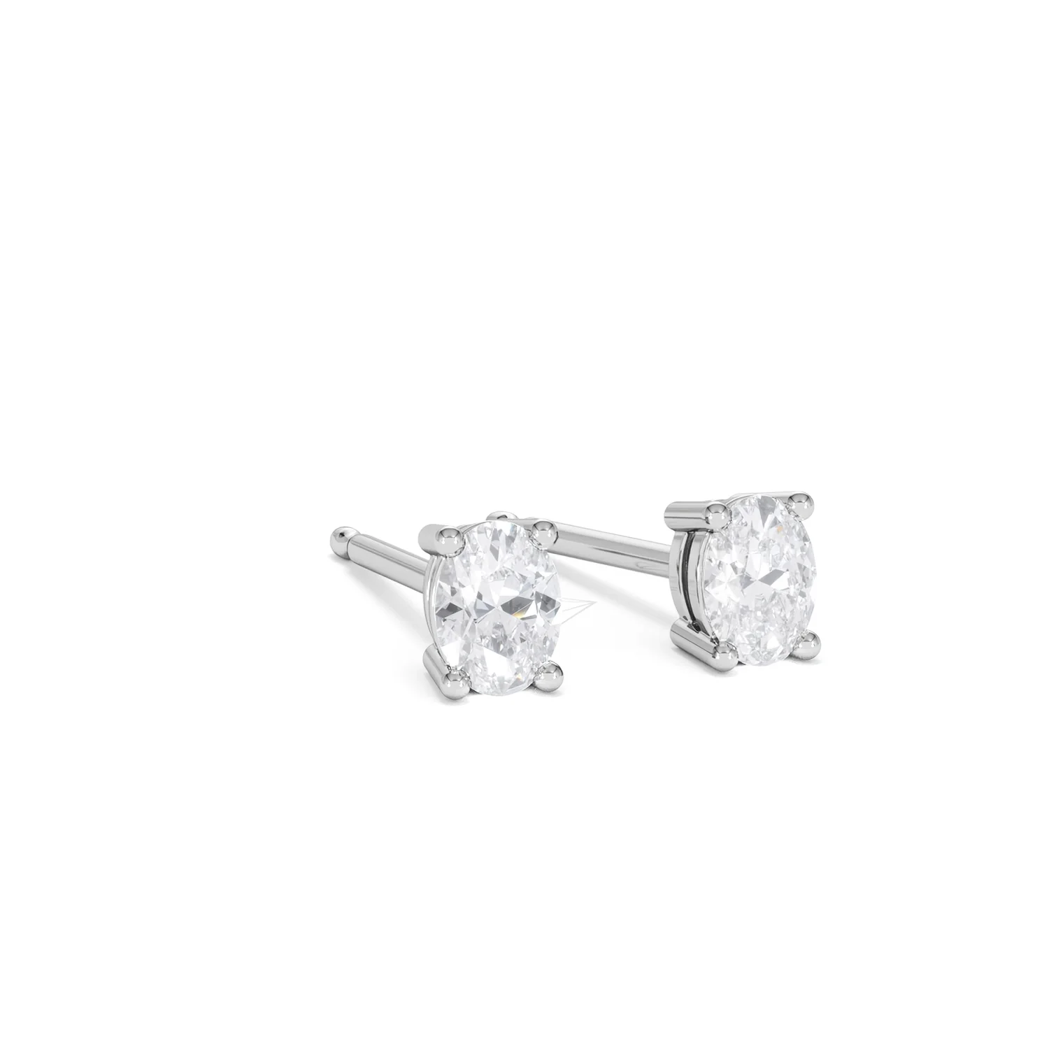 Naomi Oval Cut Lab Diamond Stud Earrings 0.50ct H/SI in 9K White Gold - Image 15