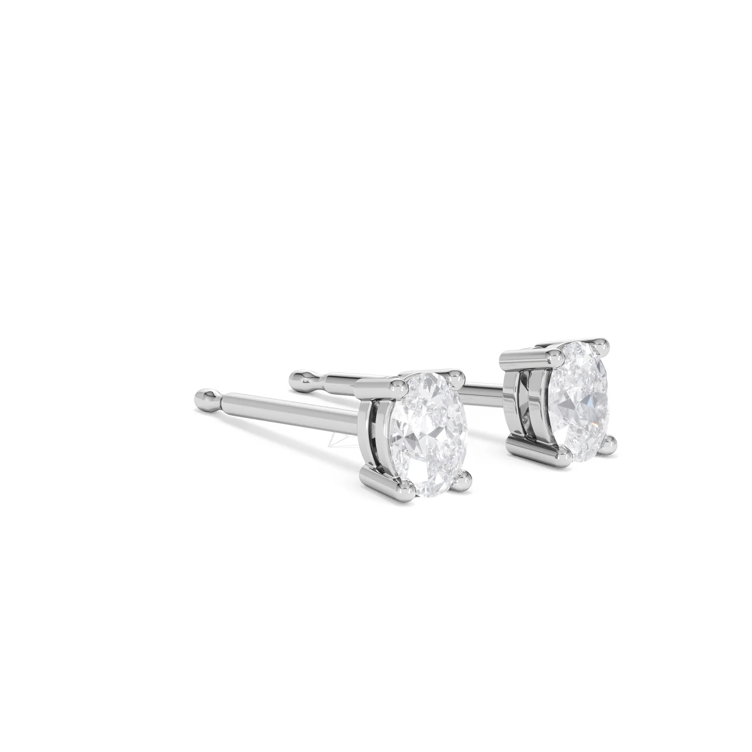 Naomi Oval Cut Lab Diamond Stud Earrings 0.50ct H/SI in 9K White Gold - Image 19