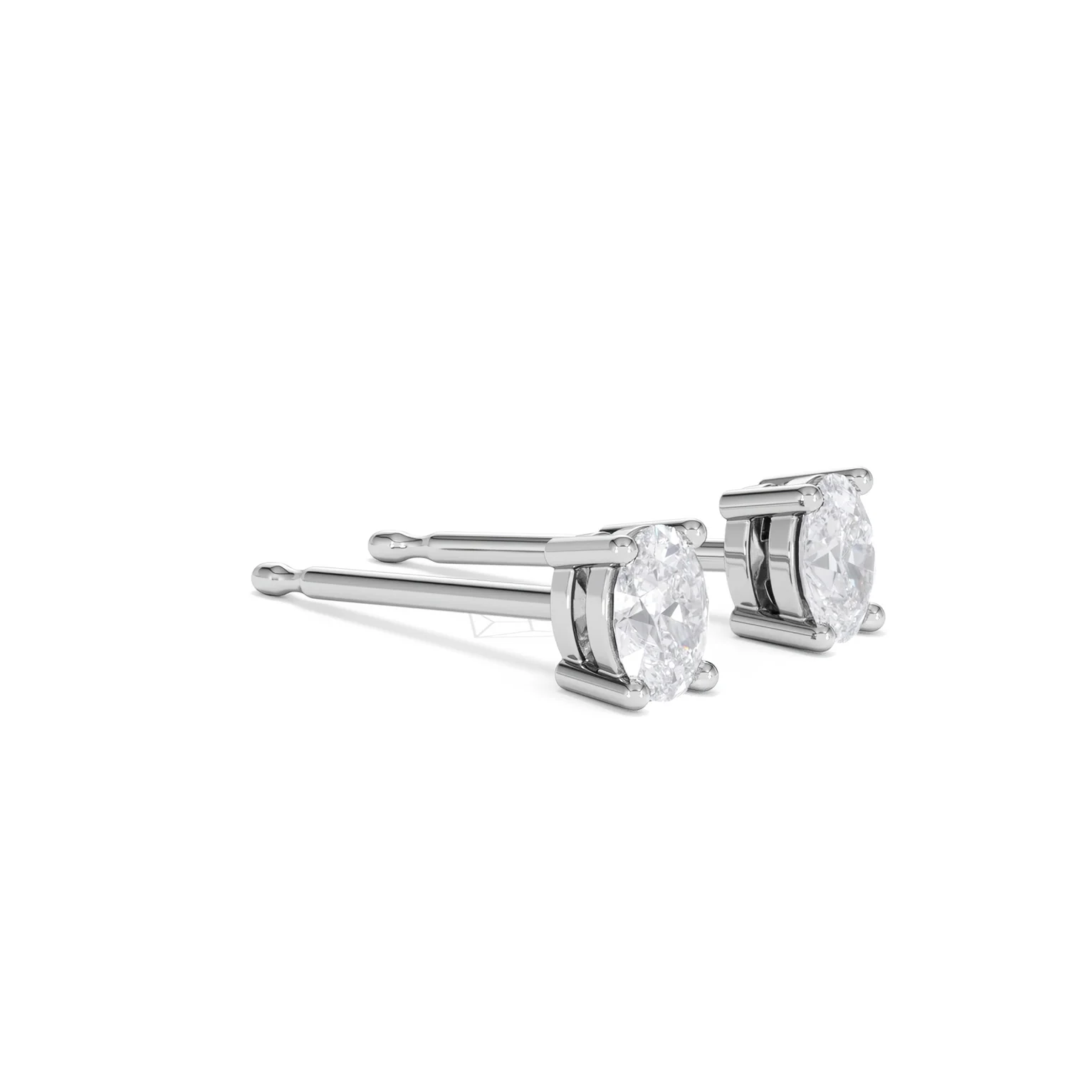 Naomi Oval Cut Lab Diamond Stud Earrings 0.50ct H/SI in 9K White Gold - Image 21