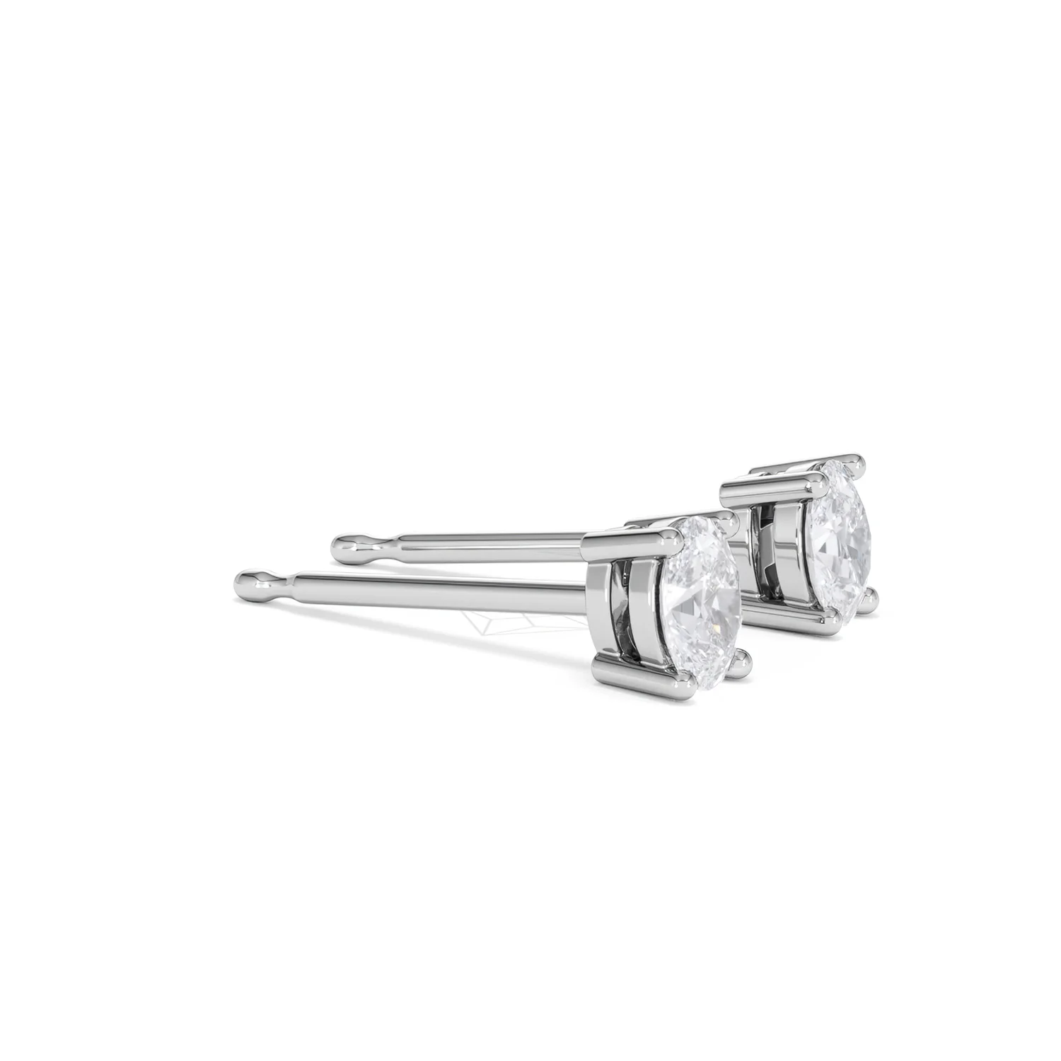 Naomi Oval Cut Lab Diamond Stud Earrings 0.50ct H/SI in 9K White Gold - Image 23