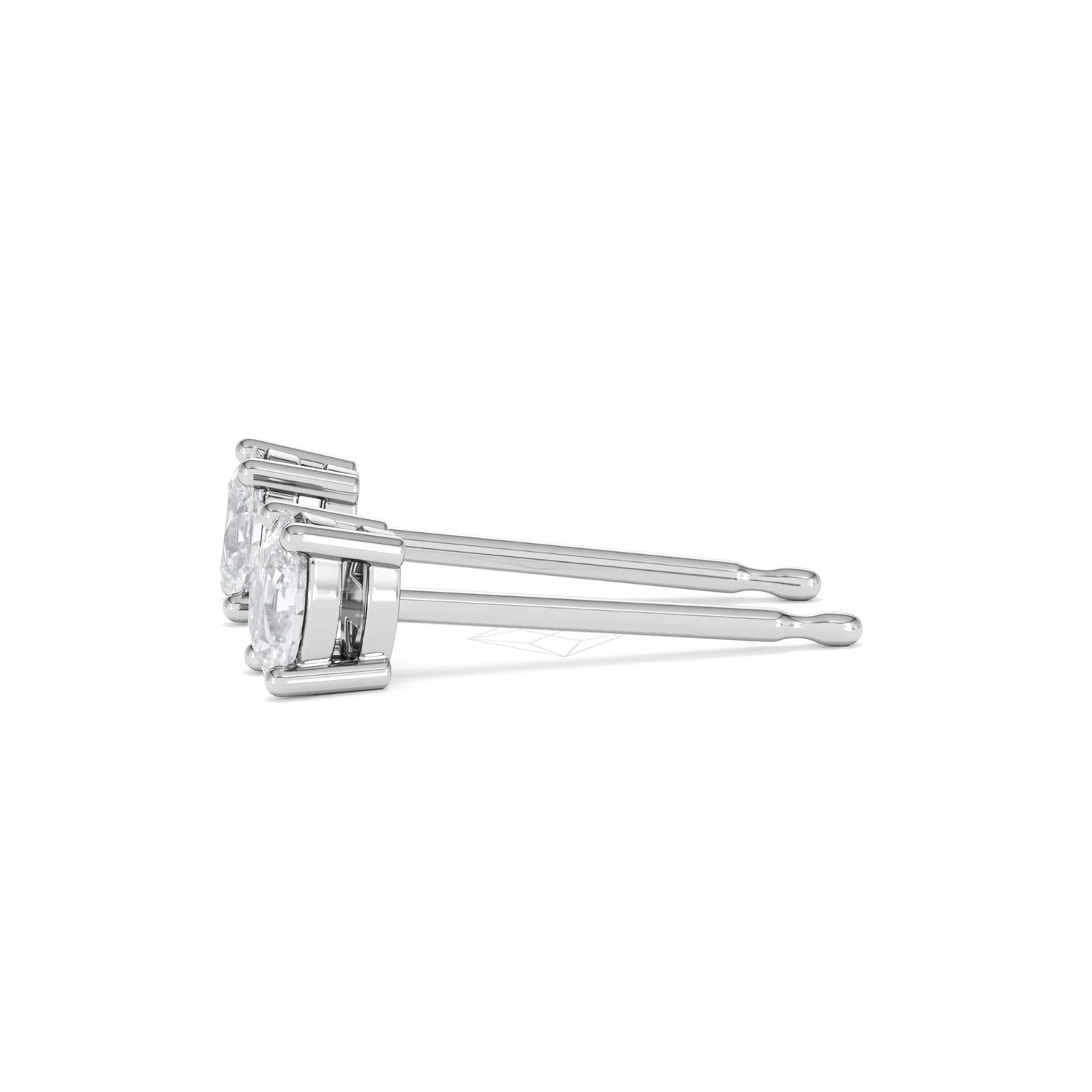 Naomi Oval Cut Lab Diamond Stud Earrings 0.50ct H/SI in 9K White Gold - Image 72