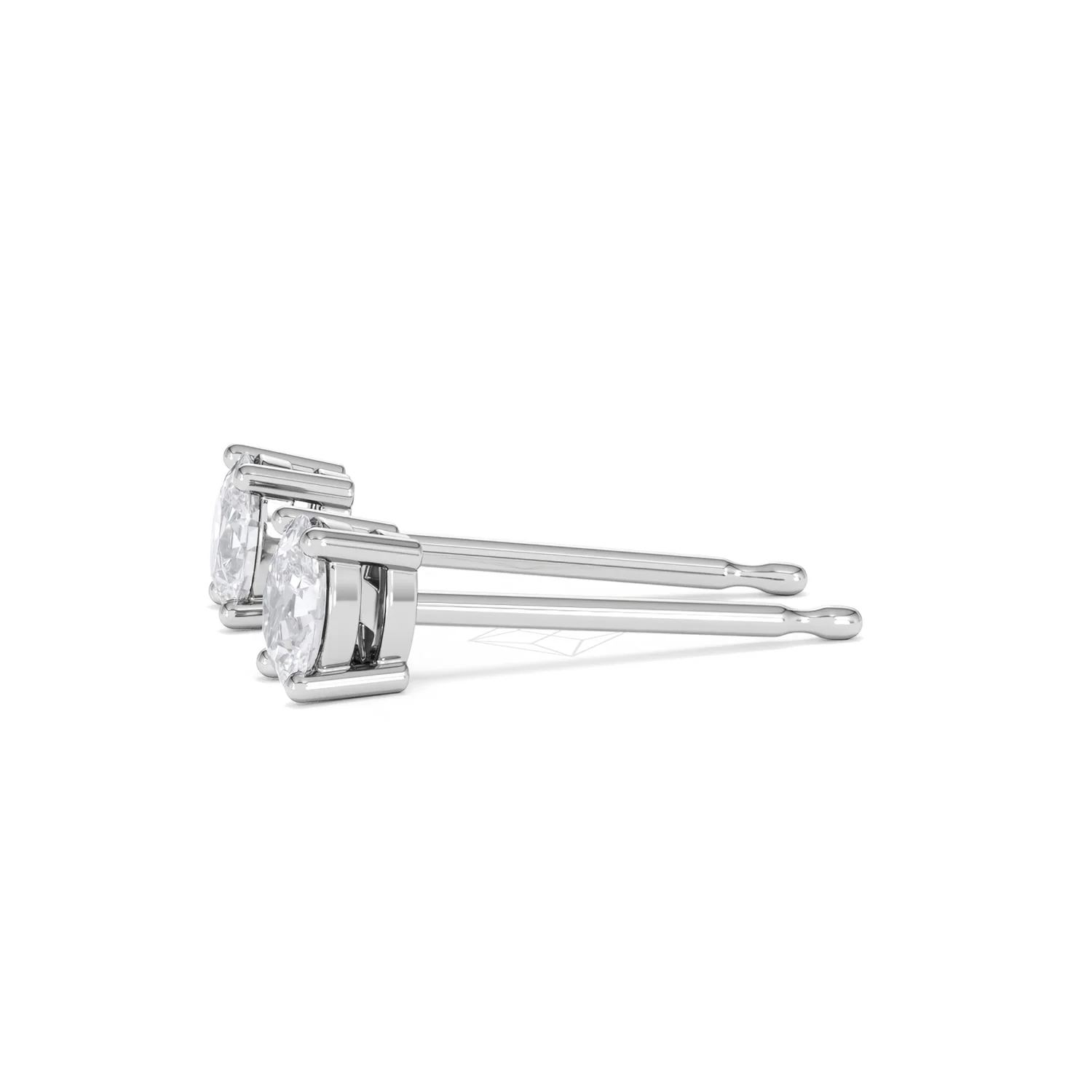 Naomi Oval Cut Lab Diamond Stud Earrings 0.50ct H/SI in 9K White Gold - Image 73