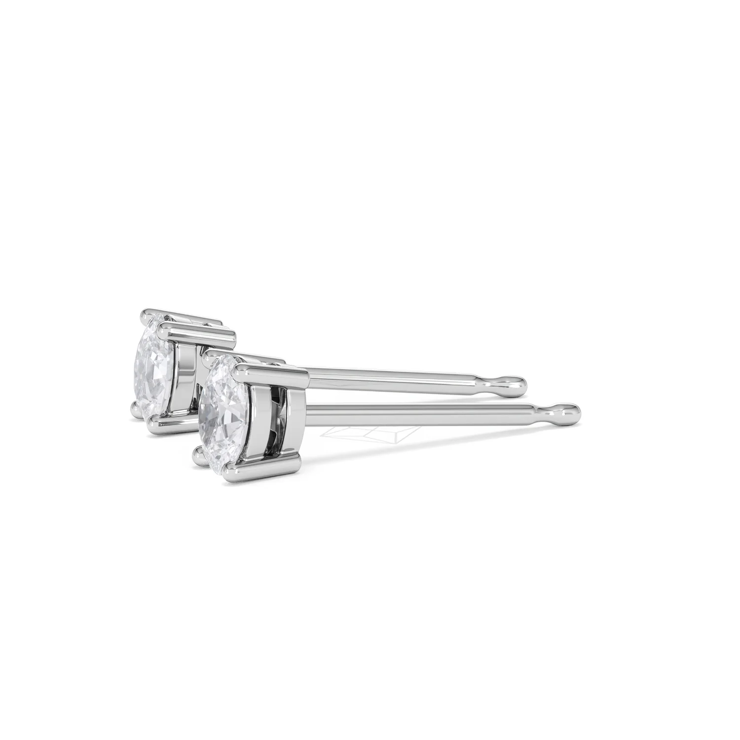 Naomi Oval Cut Lab Diamond Stud Earrings 0.50ct H/SI in 9K White Gold - Image 75