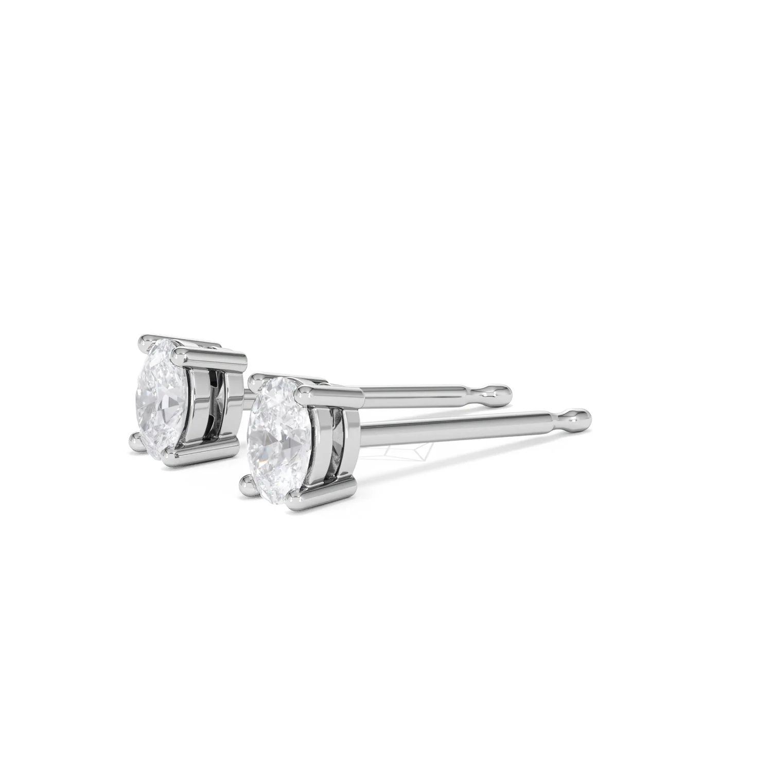 Naomi Oval Cut Lab Diamond Stud Earrings 0.50ct H/SI in 9K White Gold - Image 78