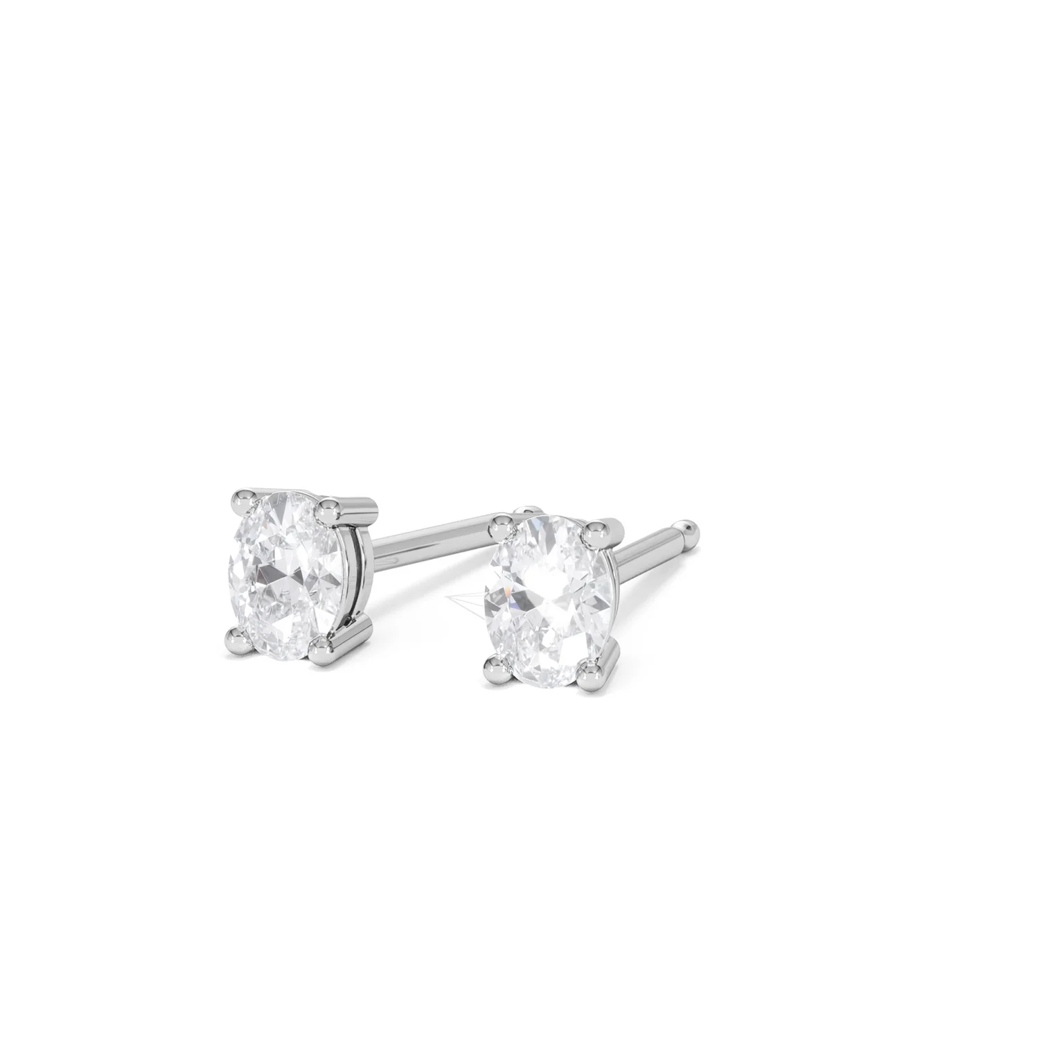 Naomi Oval Cut Lab Diamond Stud Earrings 0.50ct H/SI in 9K White Gold - Image 85