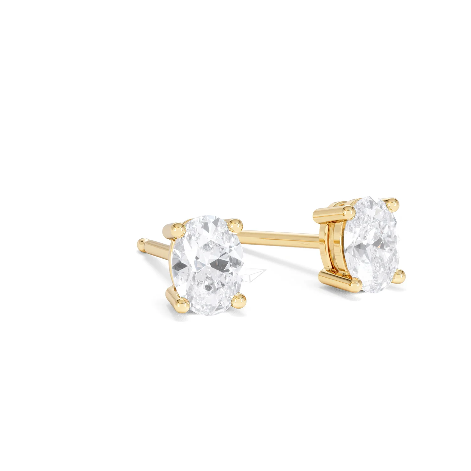 Naomi Oval Cut Lab Diamond Stud Earrings 1.00ct H/SI in 9K Gold - Image 16