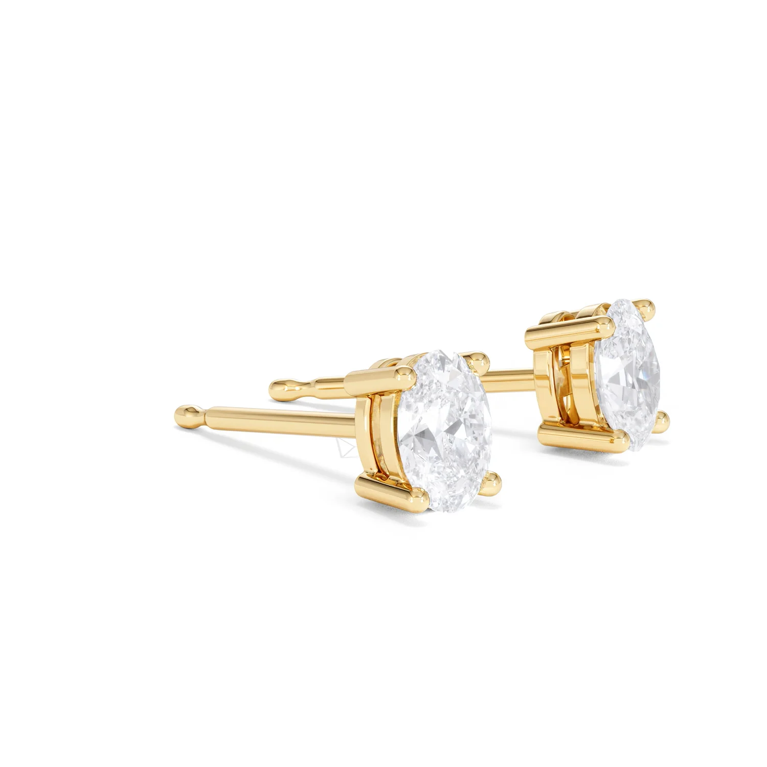 Naomi Oval Cut Lab Diamond Stud Earrings 1.00ct H/SI in 9K Gold - Image 21