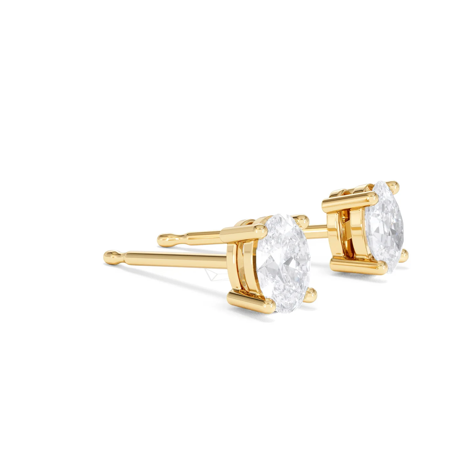 Naomi Oval Cut Lab Diamond Stud Earrings 1.00ct H/SI in 9K Gold - Image 22