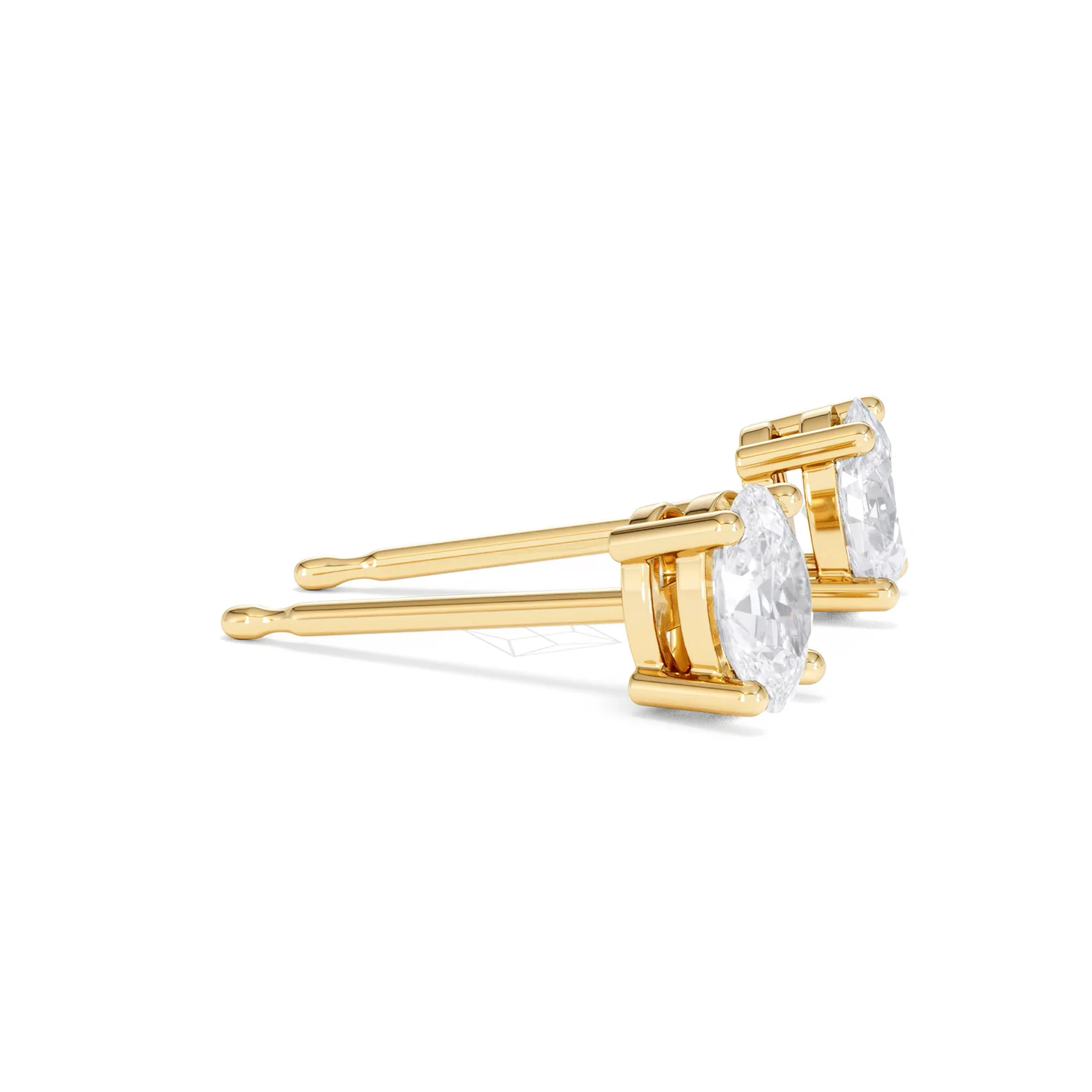 Naomi Oval Cut Lab Diamond Stud Earrings 1.00ct H/SI in 9K Gold - Image 26
