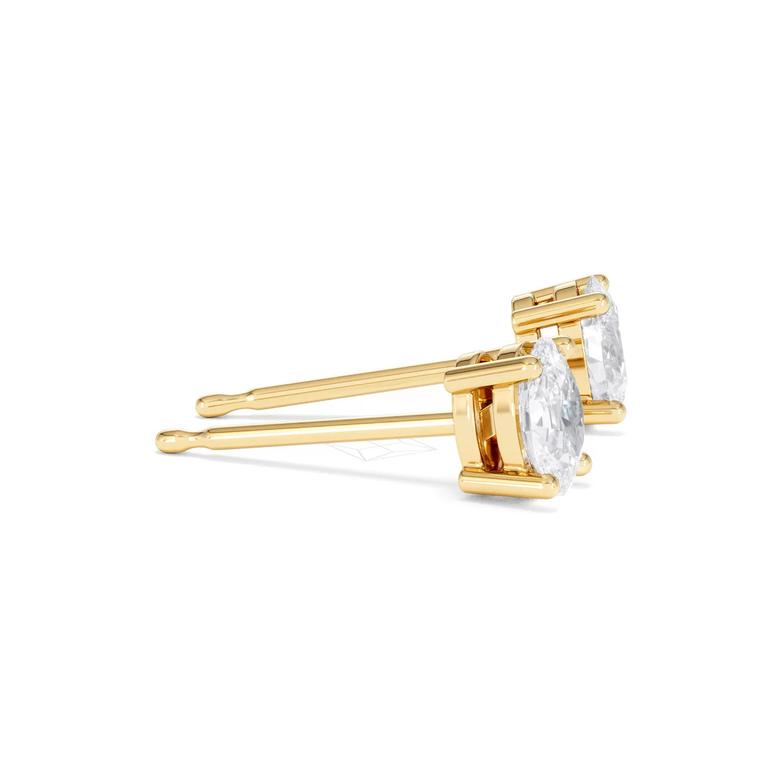 Naomi Oval Cut Lab Diamond Stud Earrings 1.00ct H/SI in 9K Gold - Image 27
