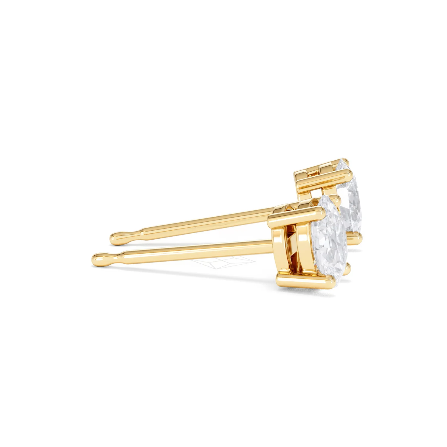 Naomi Oval Cut Lab Diamond Stud Earrings 1.00ct H/SI in 9K Gold - Image 28