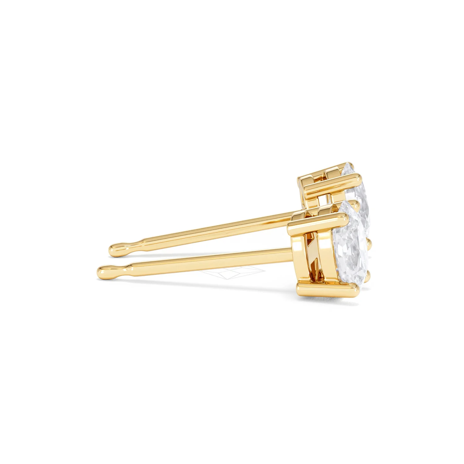 Naomi Oval Cut Lab Diamond Stud Earrings 1.00ct H/SI in 9K Gold - Image 29