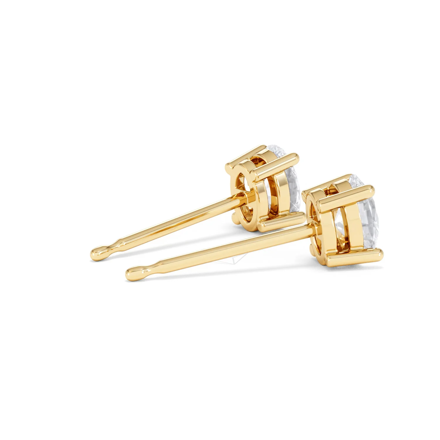Naomi Oval Cut Lab Diamond Stud Earrings 1.00ct H/SI in 9K Gold - Image 36