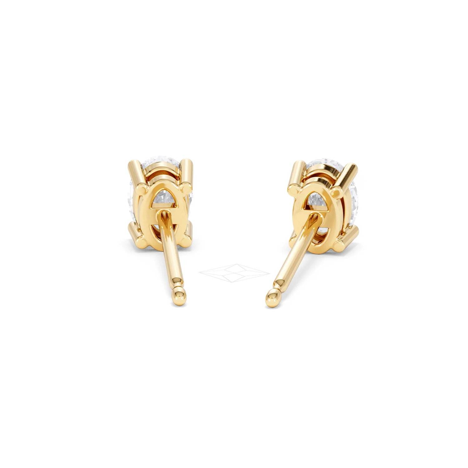 Naomi Oval Cut Lab Diamond Stud Earrings 1.00ct H/SI in 9K Gold - Image 49