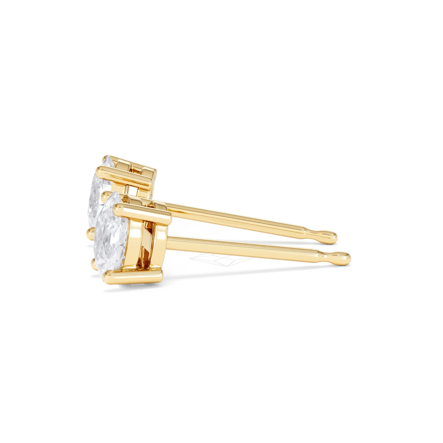 Naomi Oval Cut Lab Diamond Stud Earrings 1.00ct H/SI in 9K Gold - Image 71
