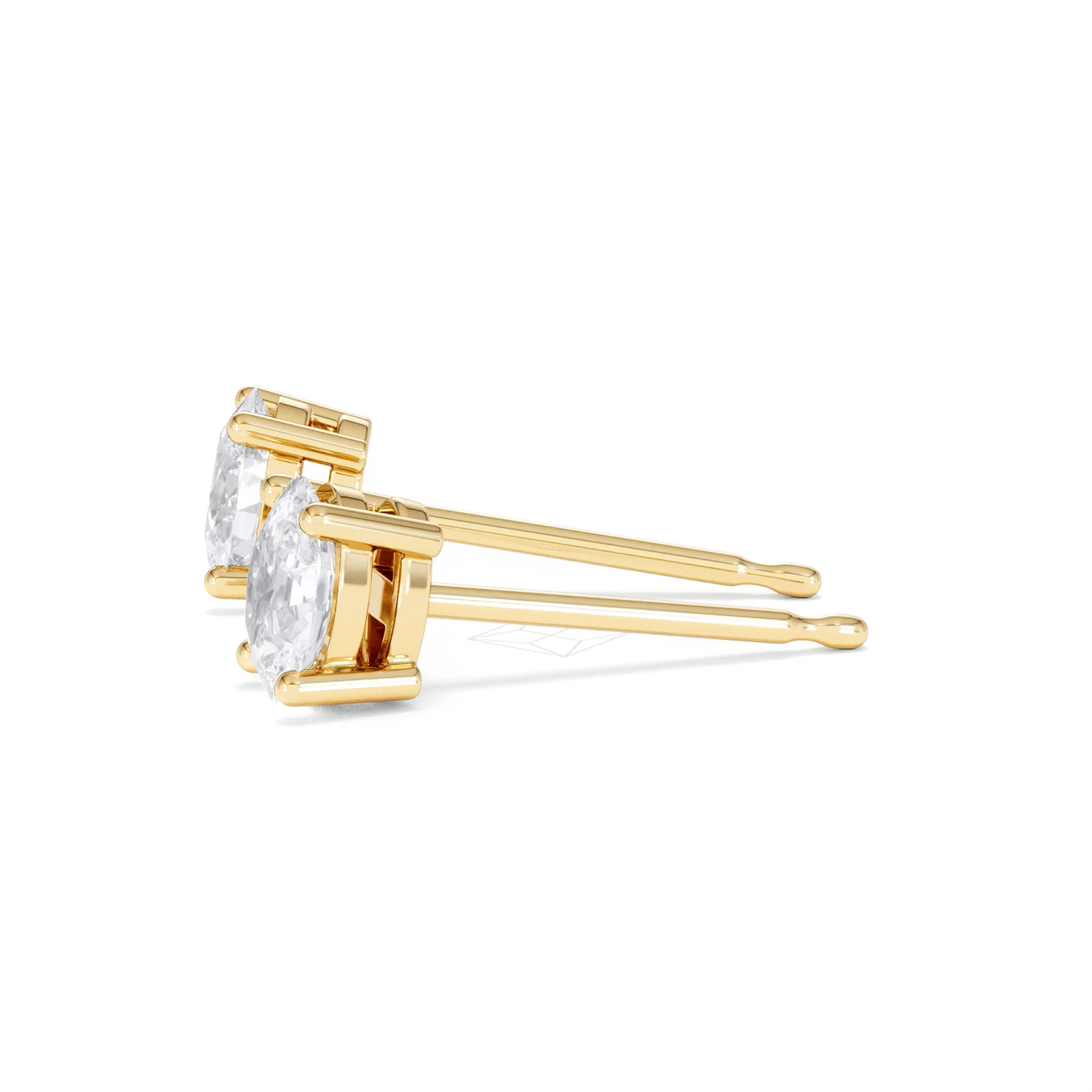 Naomi Oval Cut Lab Diamond Stud Earrings 1.00ct H/SI in 9K Gold - Image 72