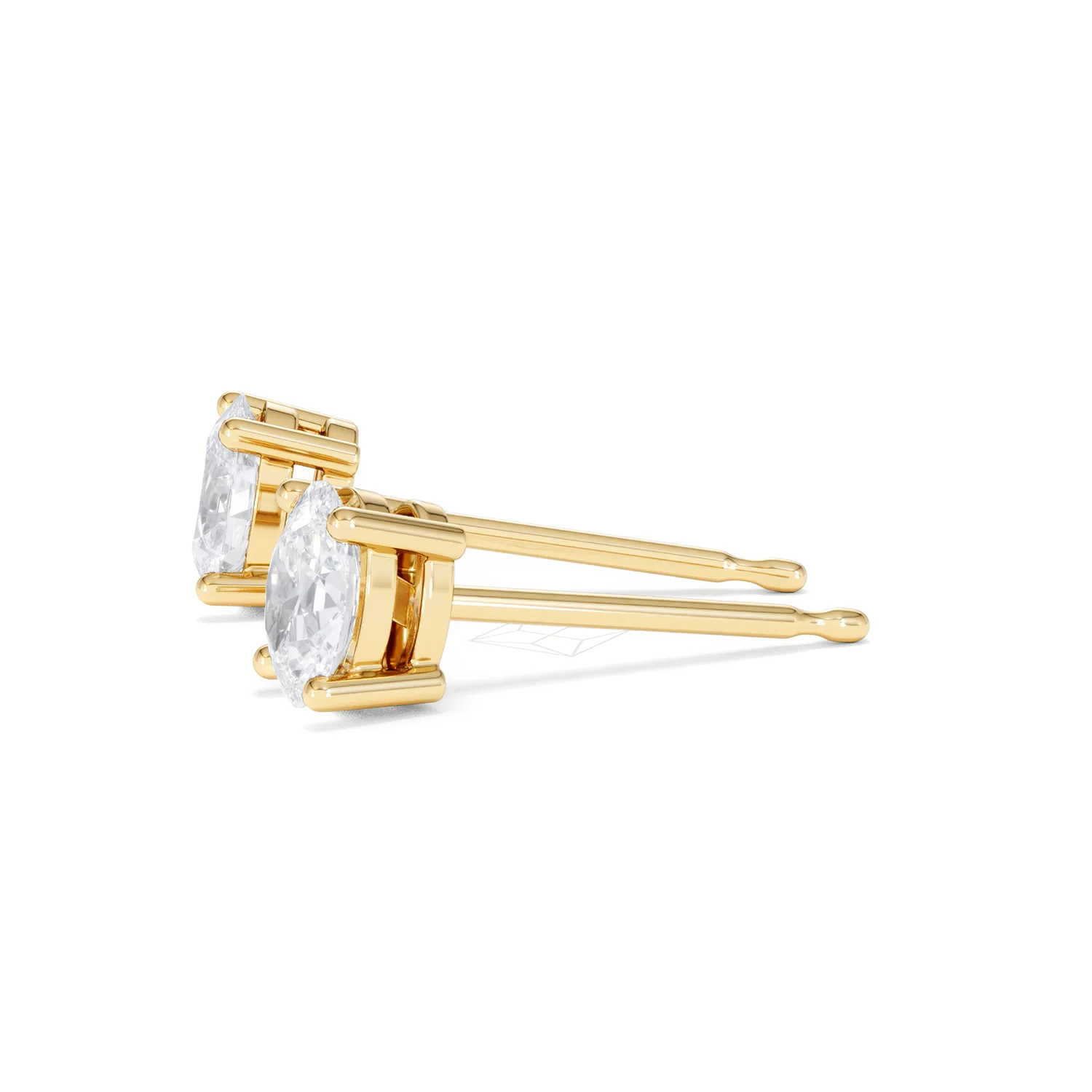 Naomi Oval Cut Lab Diamond Stud Earrings 1.00ct H/SI in 9K Gold - Image 73