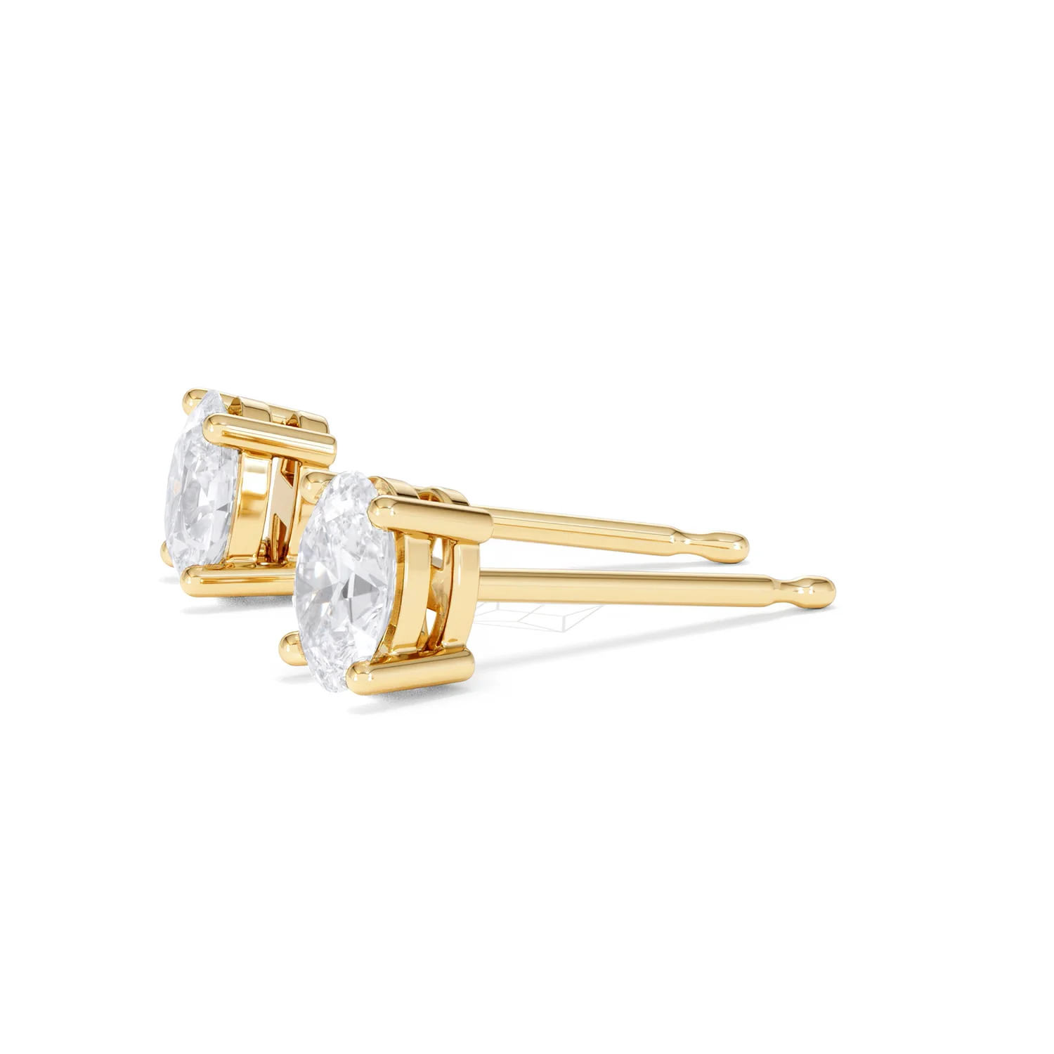 Naomi Oval Cut Lab Diamond Stud Earrings 1.00ct H/SI in 9K Gold - Image 75