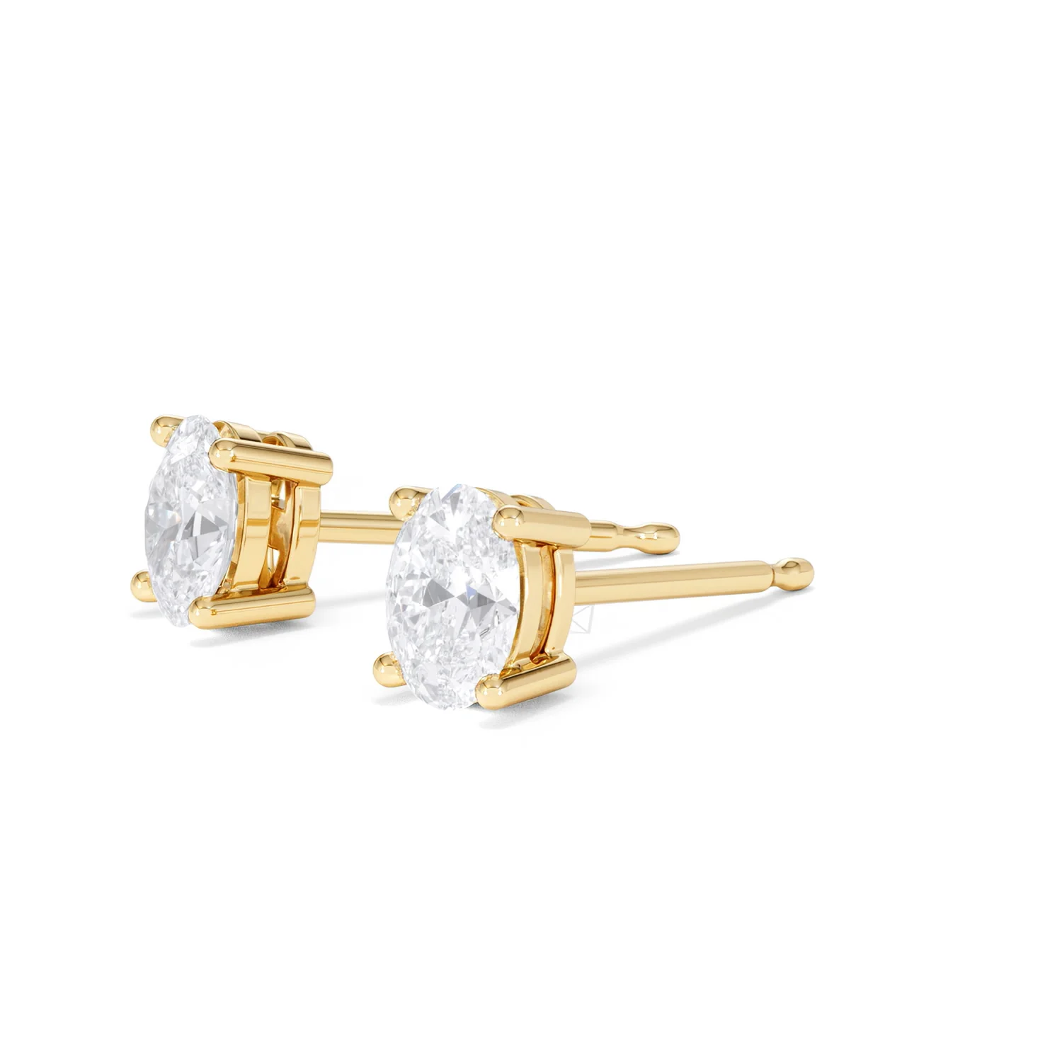 Naomi Oval Cut Lab Diamond Stud Earrings 1.00ct H/SI in 9K Gold - Image 79