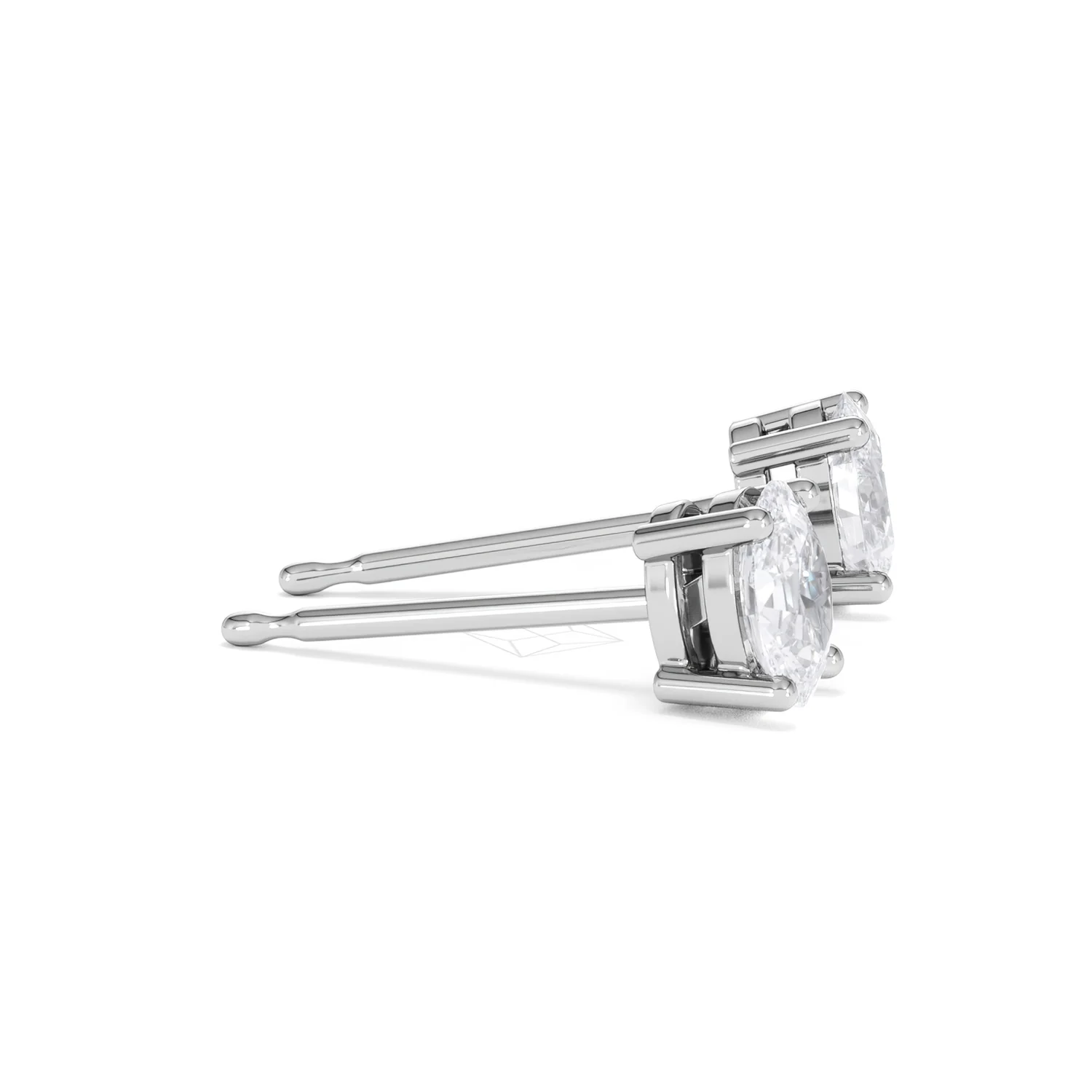 Naomi Oval Cut Lab Diamond Stud Earrings 1.00ct H/SI in 9K White Gold - Image 27