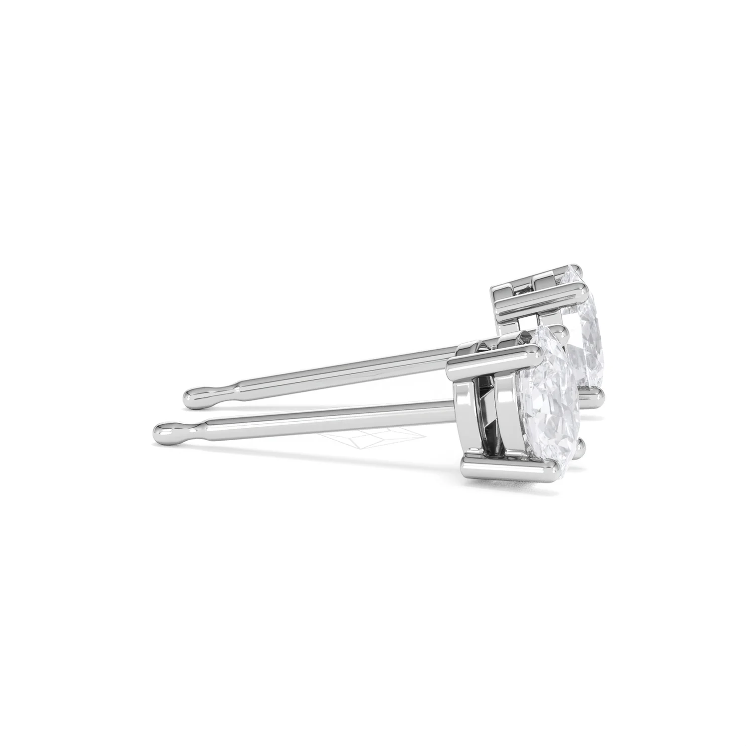 Naomi Oval Cut Lab Diamond Stud Earrings 1.00ct H/SI in 9K White Gold - Image 28
