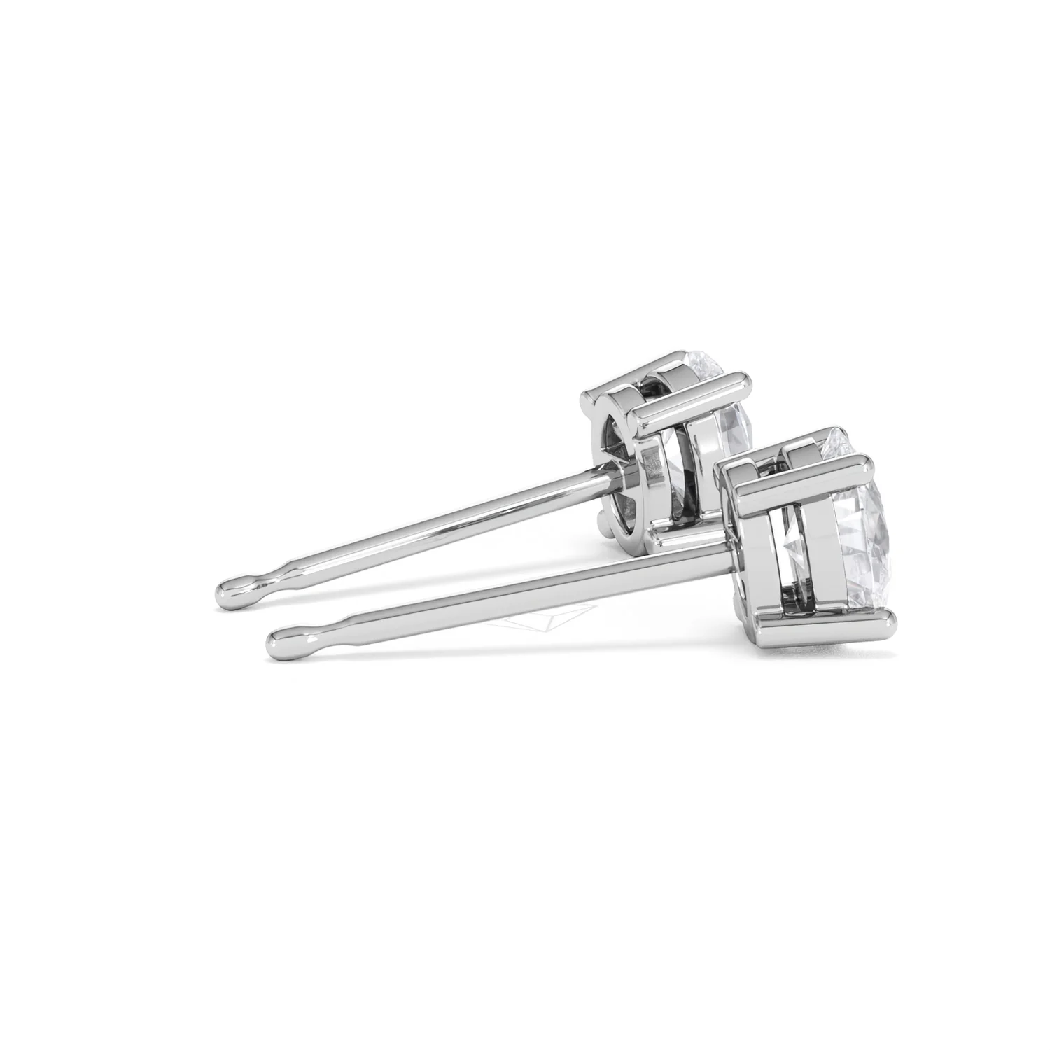 Naomi Oval Cut Lab Diamond Stud Earrings 1.00ct H/SI in 9K White Gold - Image 34
