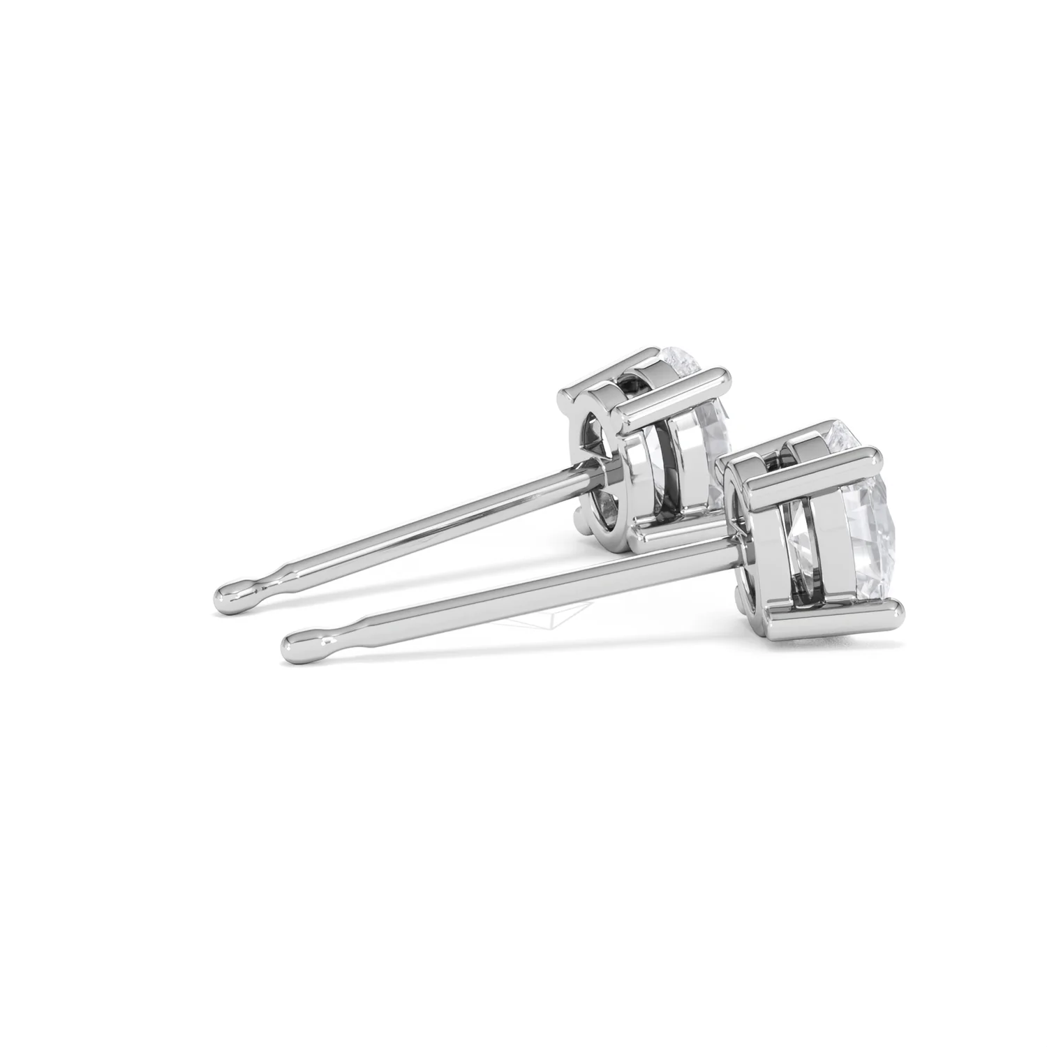 Naomi Oval Cut Lab Diamond Stud Earrings 1.00ct H/SI in 9K White Gold - Image 35