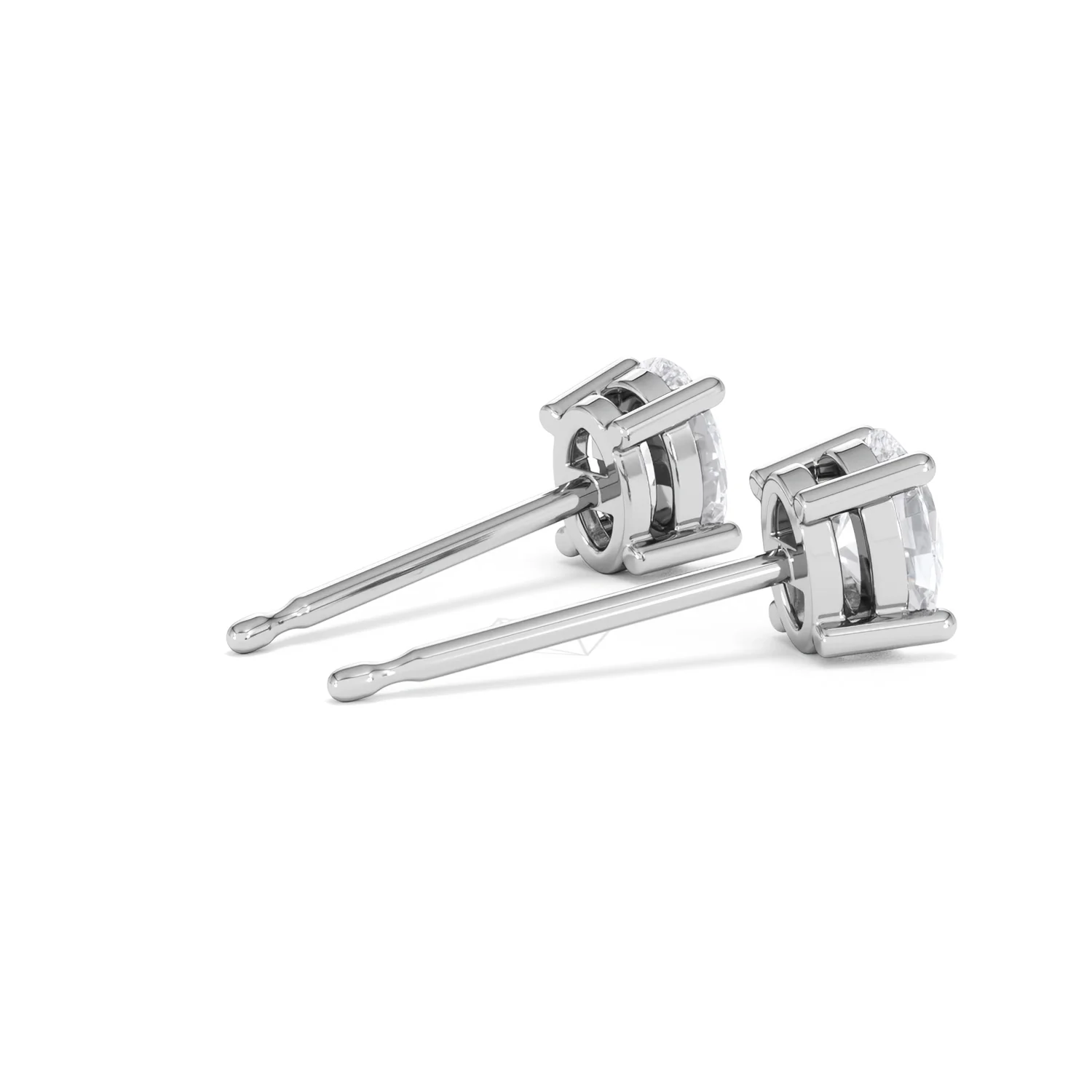 Naomi Oval Cut Lab Diamond Stud Earrings 1.00ct H/SI in 9K White Gold - Image 37