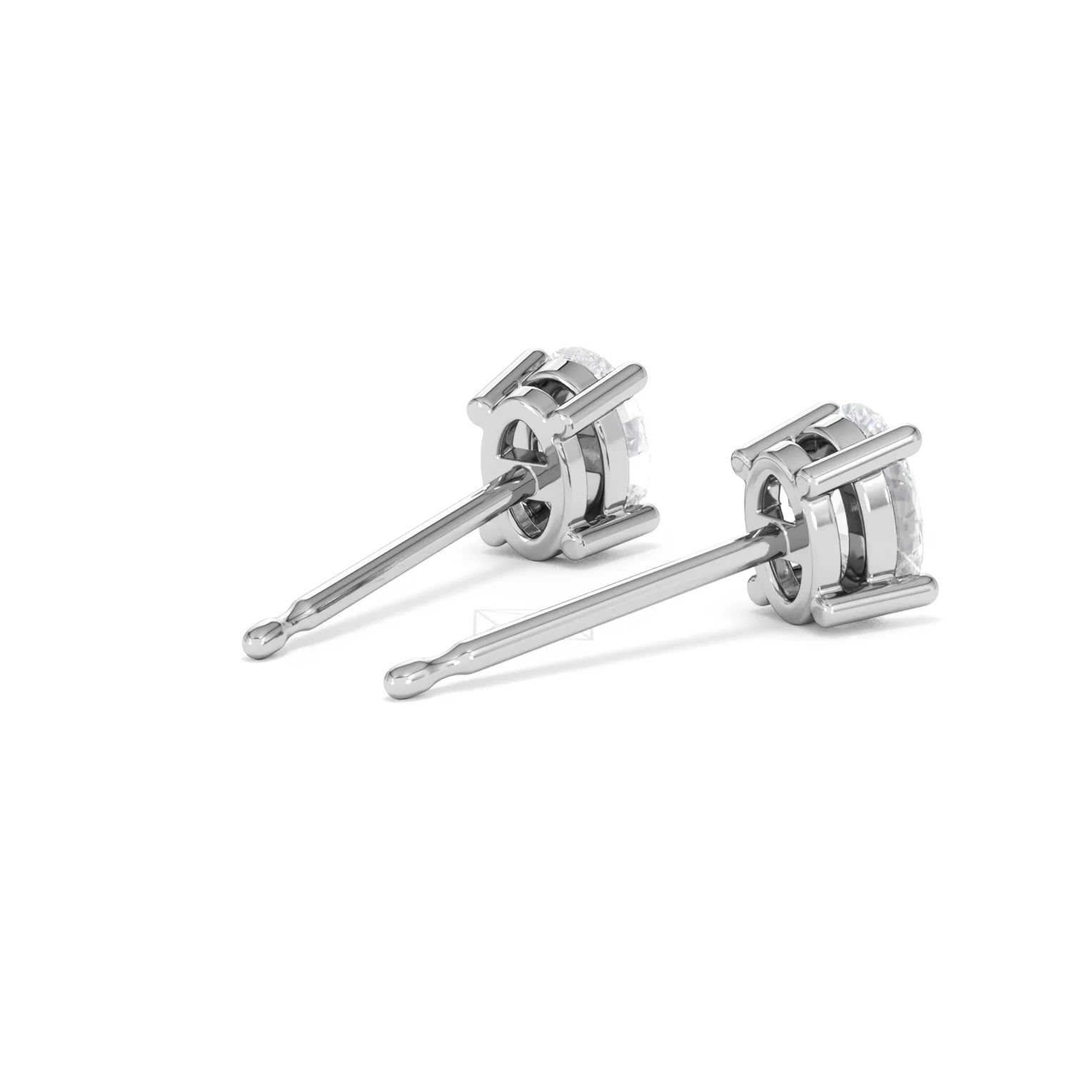 Naomi Oval Cut Lab Diamond Stud Earrings 1.00ct H/SI in 9K White Gold - Image 40