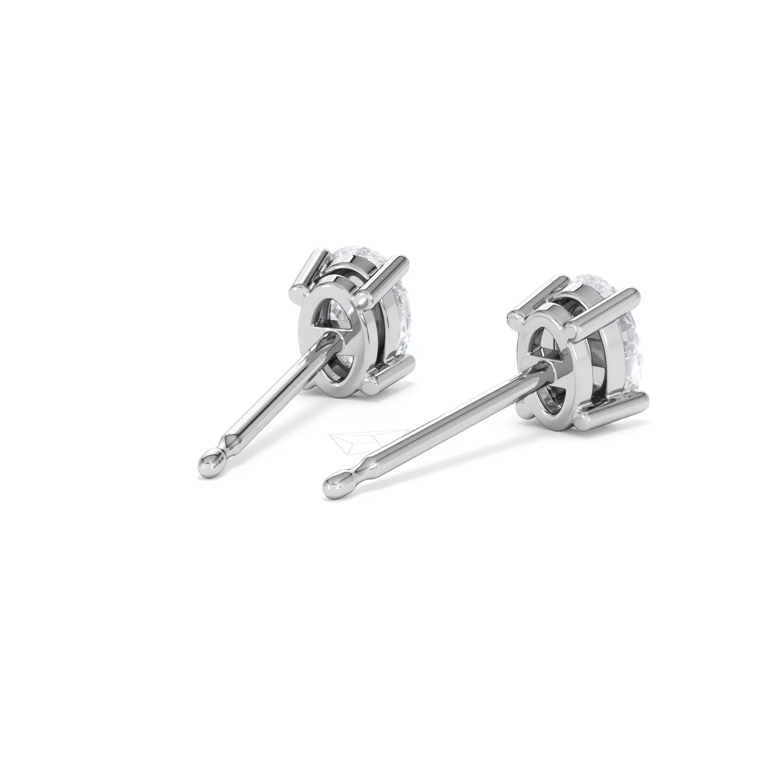 Naomi Oval Cut Lab Diamond Stud Earrings 1.00ct H/SI in 9K White Gold - Image 43