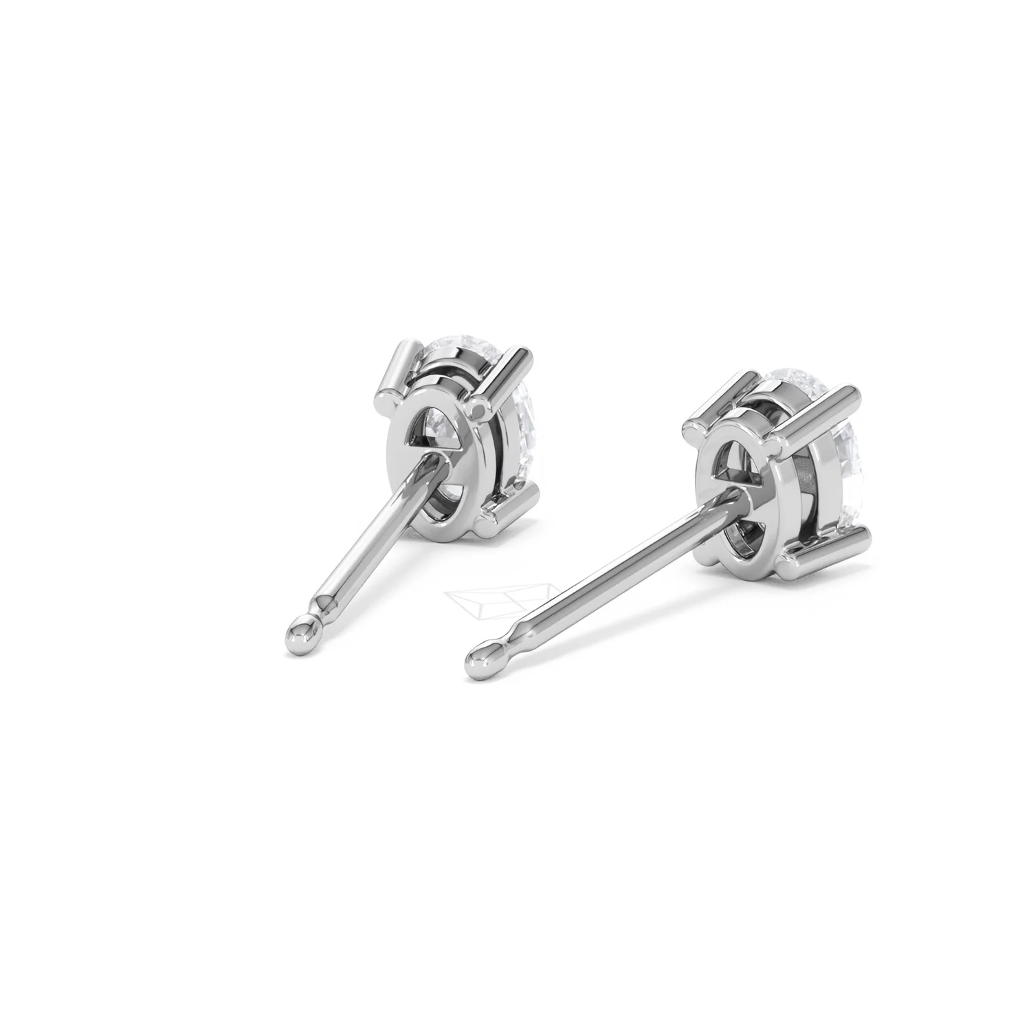 Naomi Oval Cut Lab Diamond Stud Earrings 1.00ct H/SI in 9K White Gold - Image 44