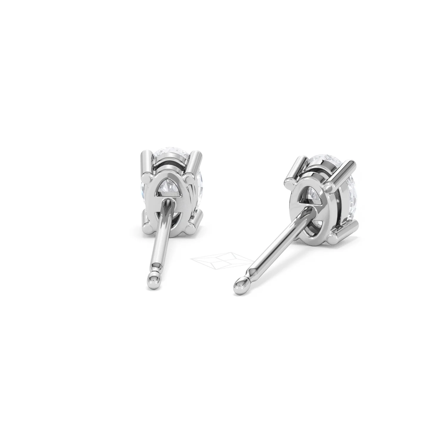 Naomi Oval Cut Lab Diamond Stud Earrings 1.00ct H/SI in 9K White Gold - Image 47