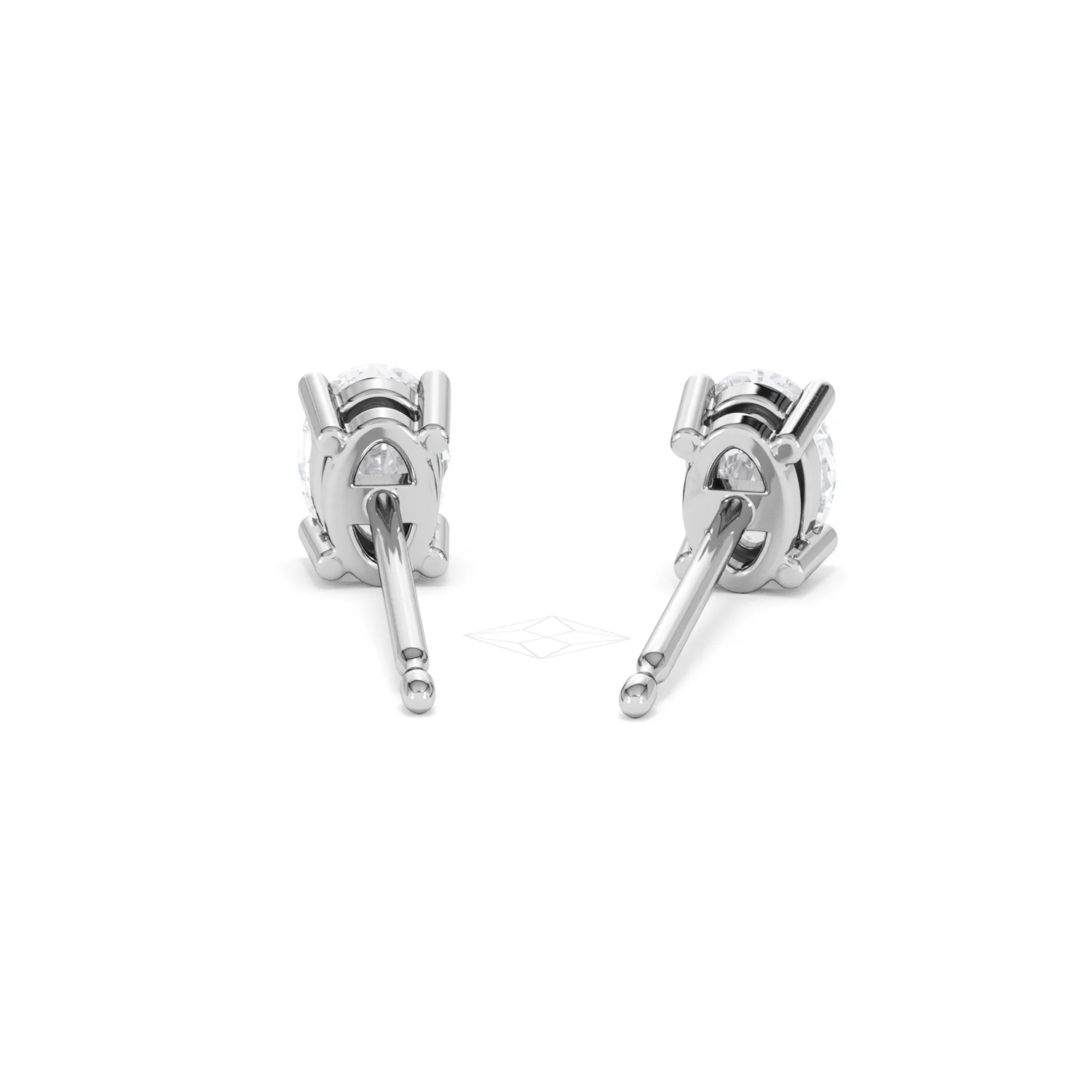 Naomi Oval Cut Lab Diamond Stud Earrings 1.00ct H/SI in 9K White Gold - Image 49