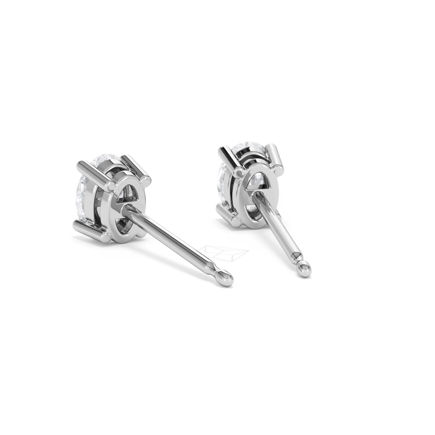 Naomi Oval Cut Lab Diamond Stud Earrings 1.00ct H/SI in 9K White Gold - Image 55
