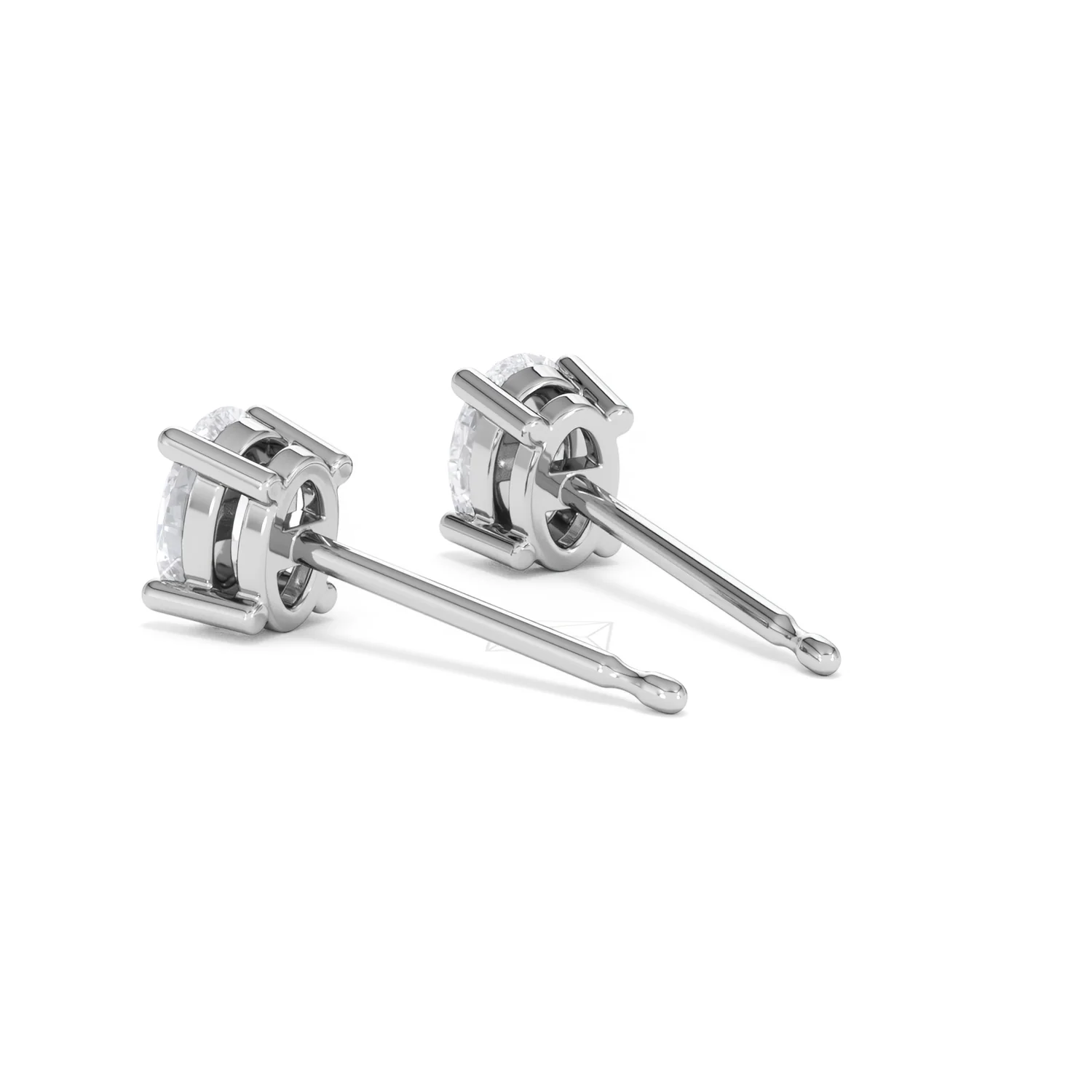 Naomi Oval Cut Lab Diamond Stud Earrings 1.00ct H/SI in 9K White Gold - Image 59