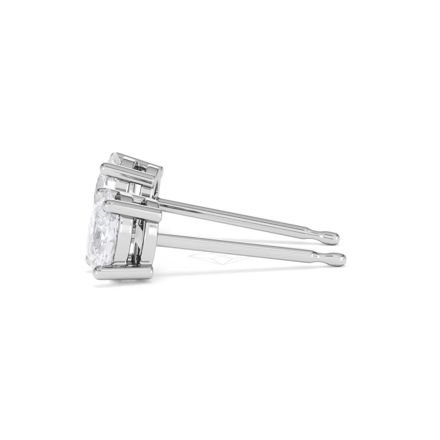 Naomi Oval Cut Lab Diamond Stud Earrings 1.00ct H/SI in 9K White Gold - Image 70