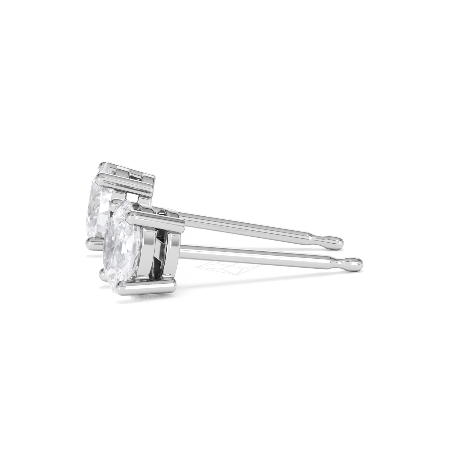 Naomi Oval Cut Lab Diamond Stud Earrings 1.00ct H/SI in 9K White Gold - Image 72