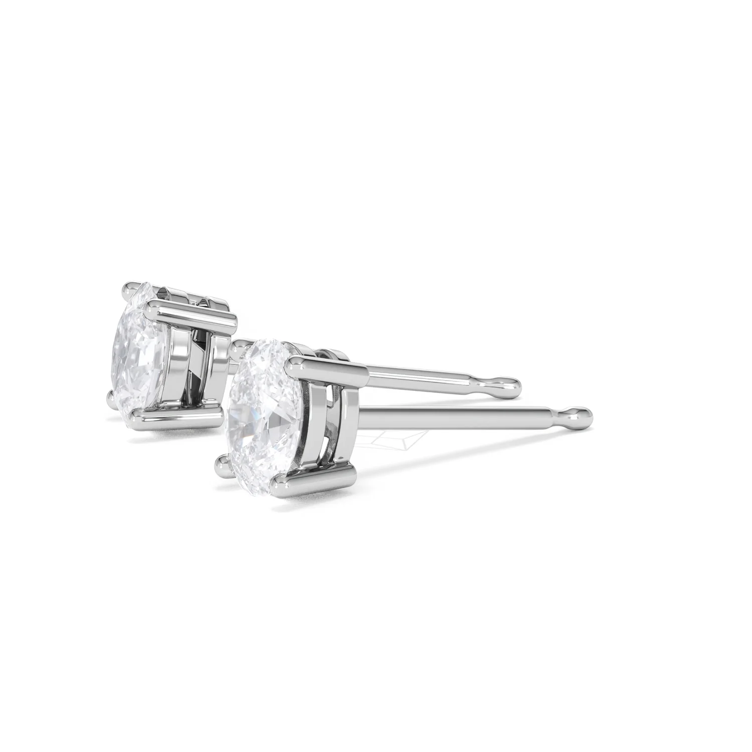 Naomi Oval Cut Lab Diamond Stud Earrings 1.00ct H/SI in 9K White Gold - Image 76