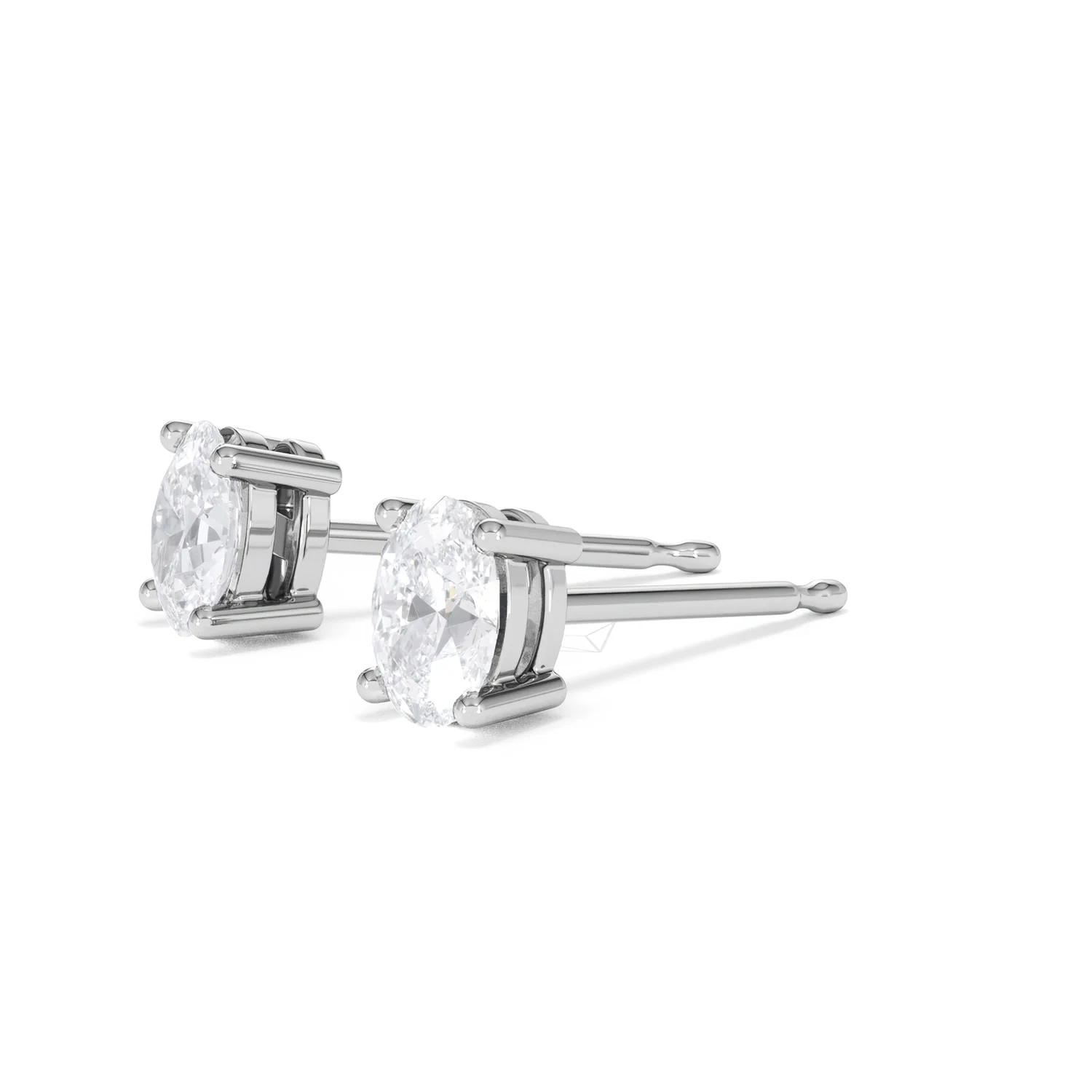Naomi Oval Cut Lab Diamond Stud Earrings 1.00ct H/SI in 9K White Gold - Image 78