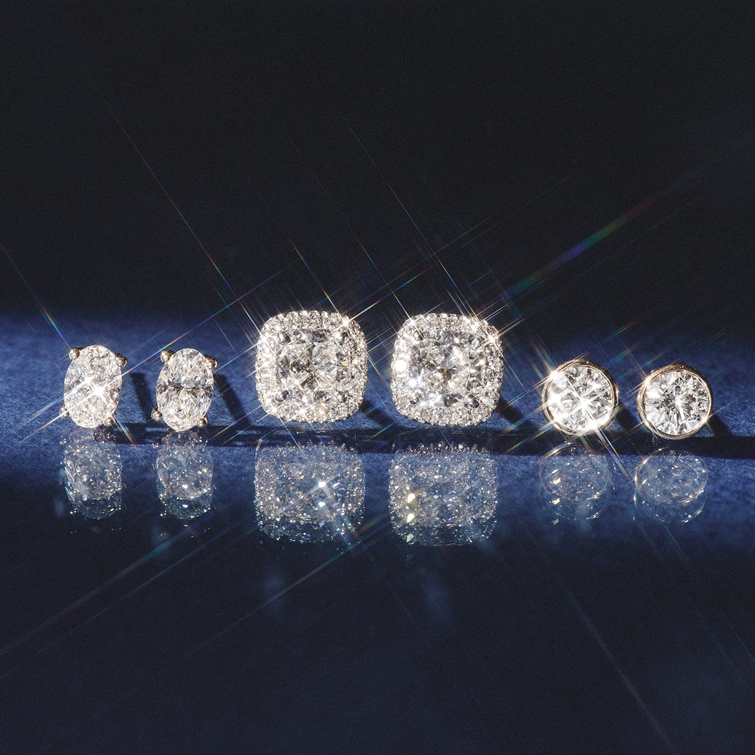 Naomi Oval Cut Lab Diamond Stud Earrings 1.00ct H/SI in 9K White Gold - Image 8